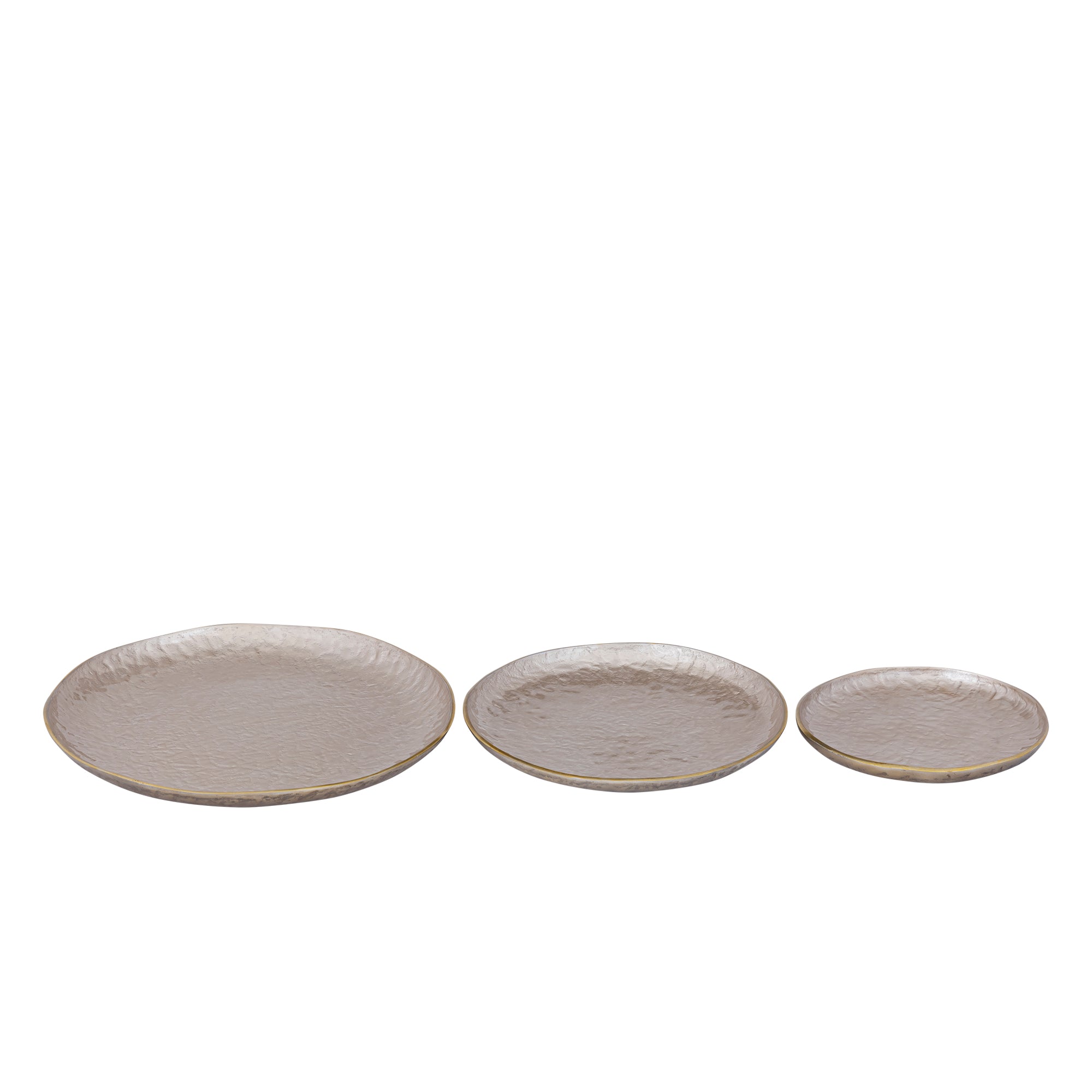 Lysse Champagne casted alu enamel plate round S