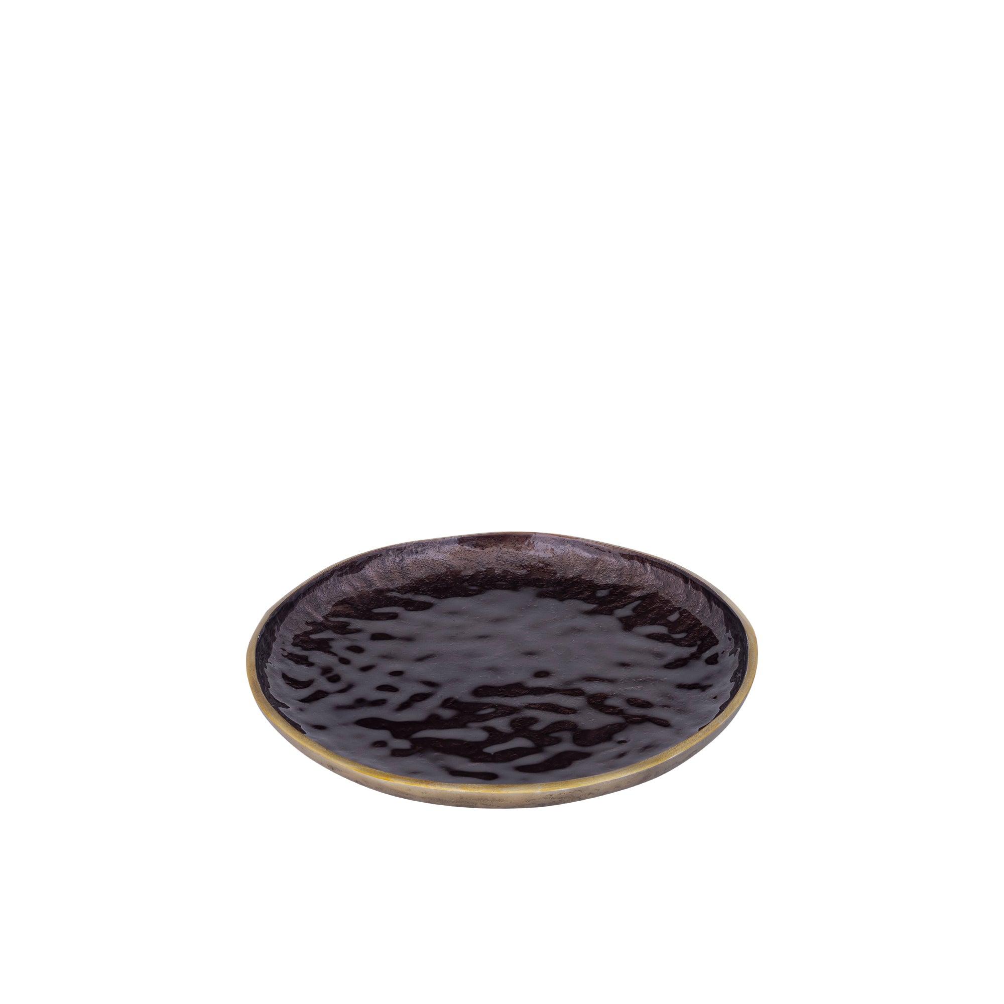Lysse Brown casted alu luxury enamel plate round S