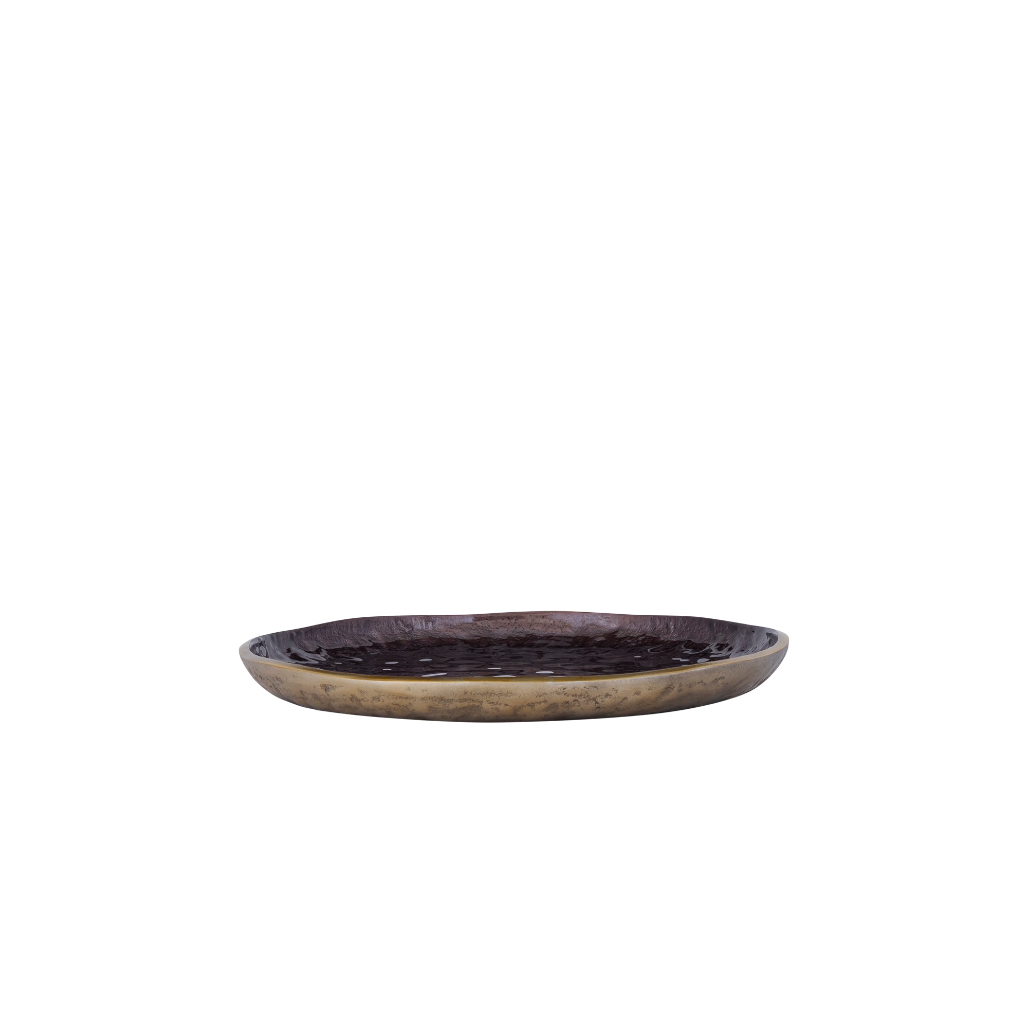 Lysse Brown casted alu luxury enamel plate round S