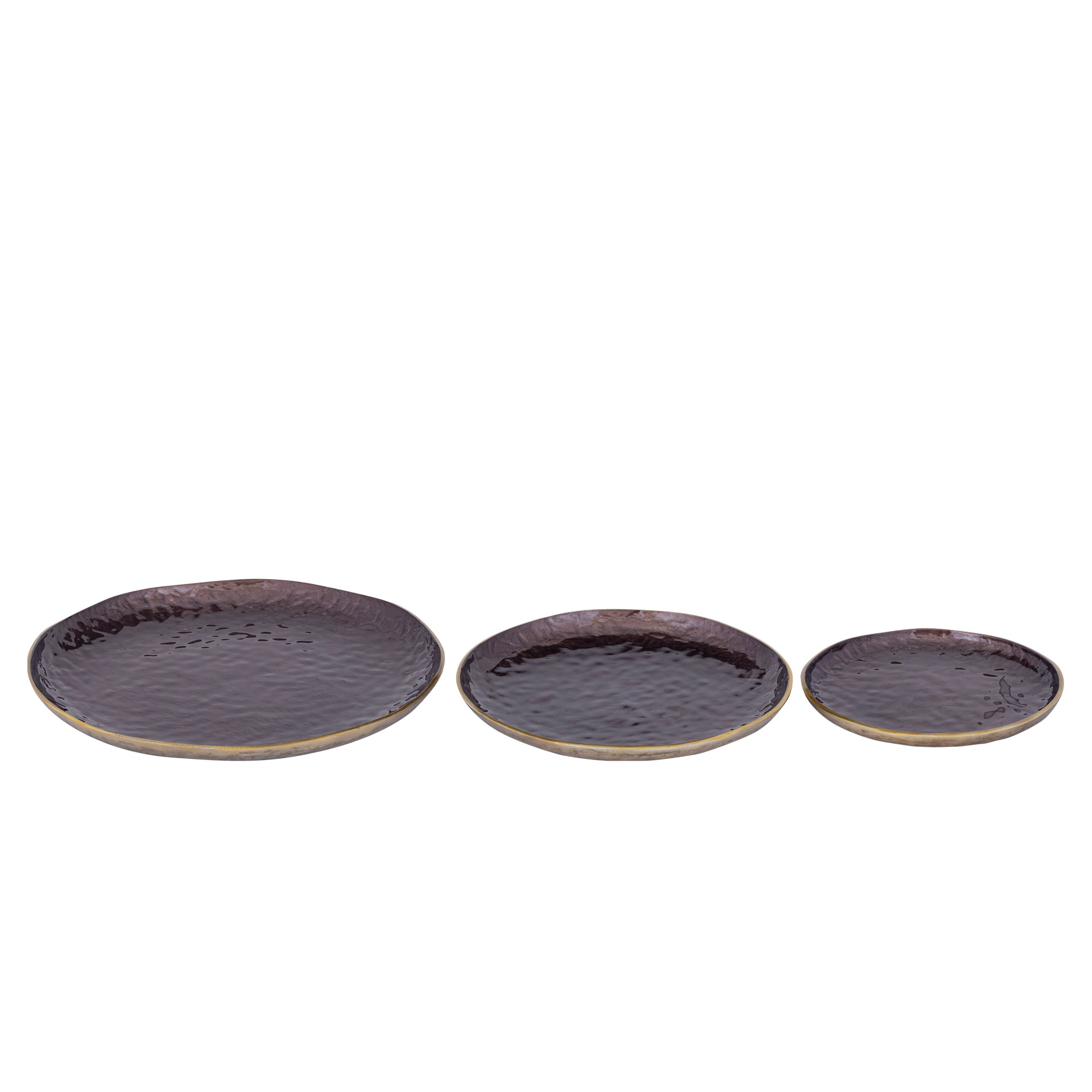 Lysse Brown casted alu luxury enamel plate round S