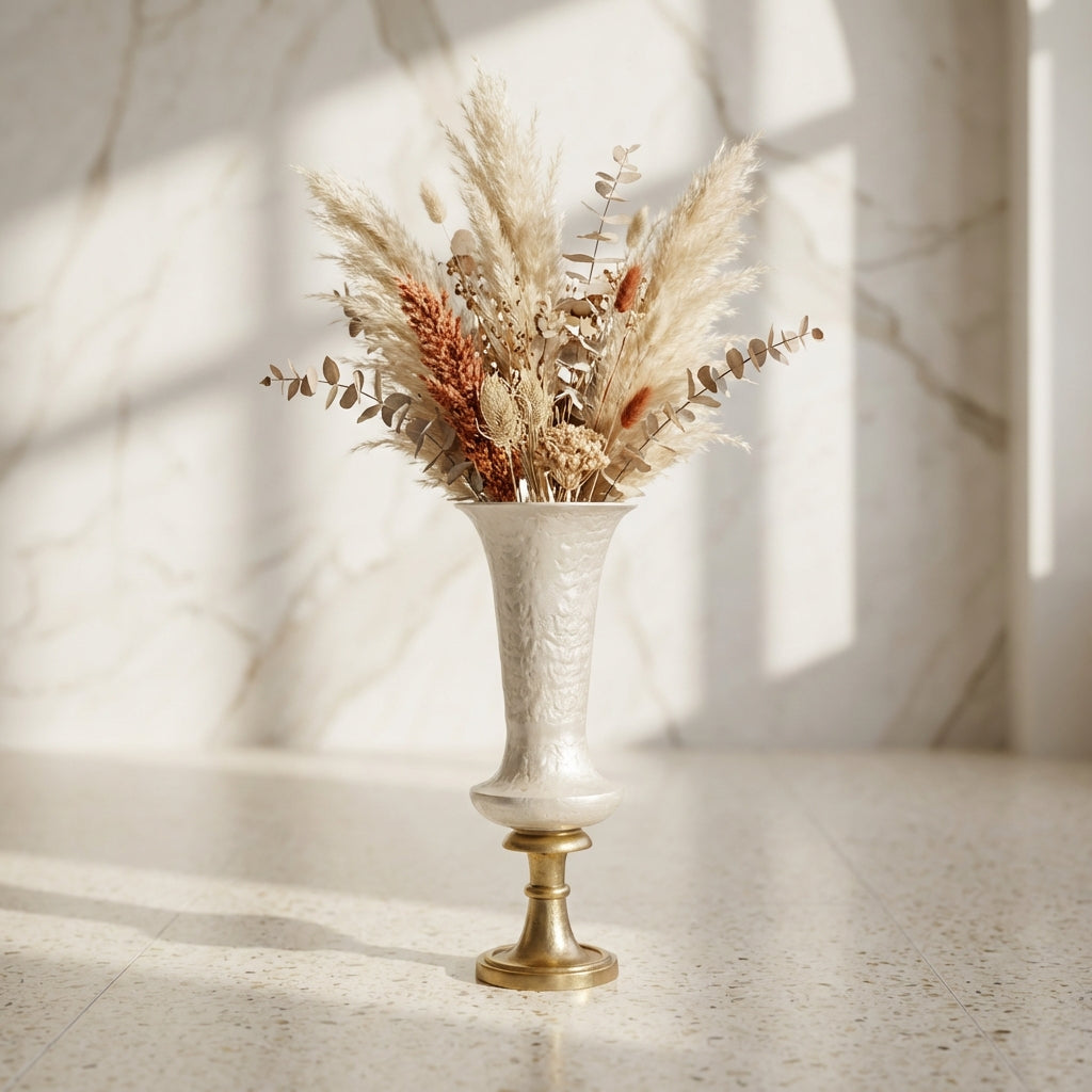 Lysse Vase en métal - Blanc
