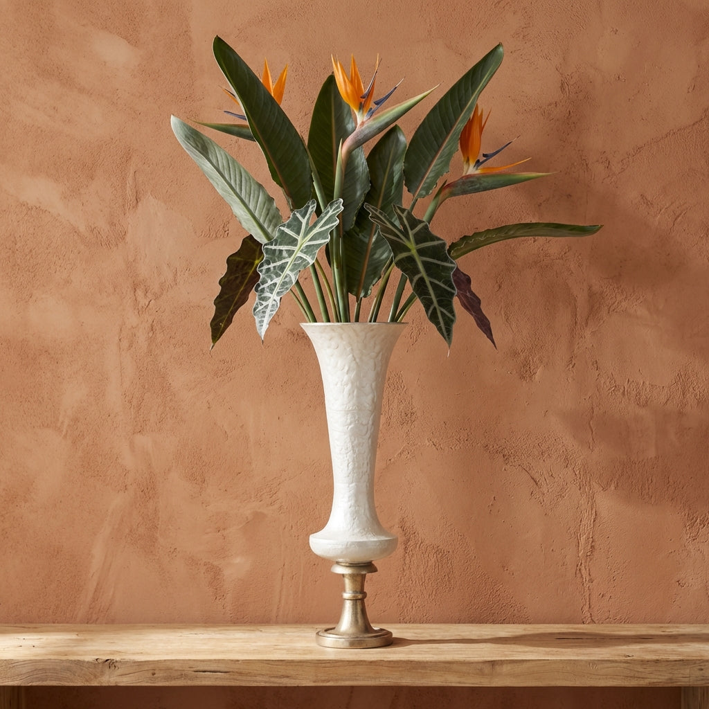 Lysse Vase en métal - Blanc
