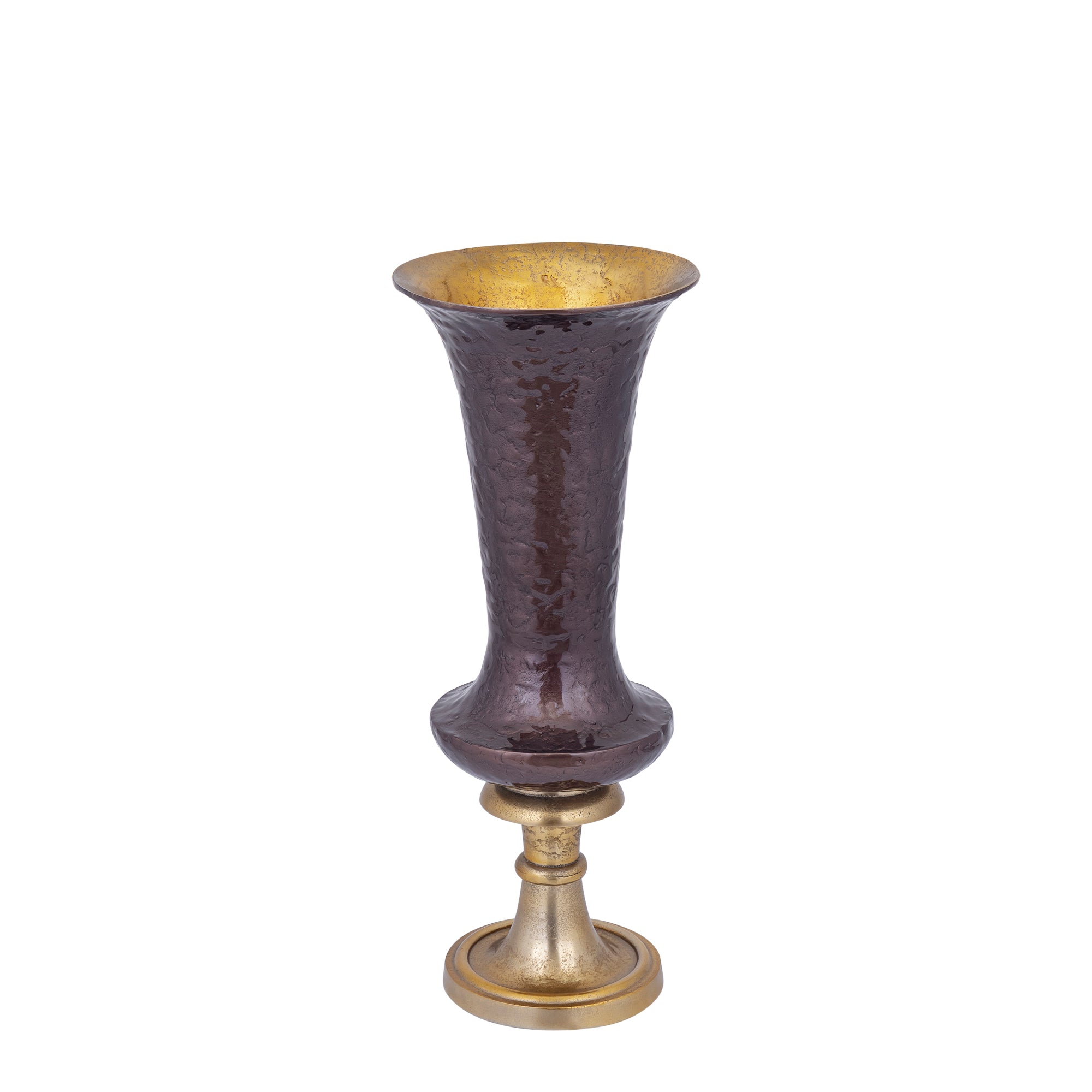Lysse Vase en métal - Marron foncé