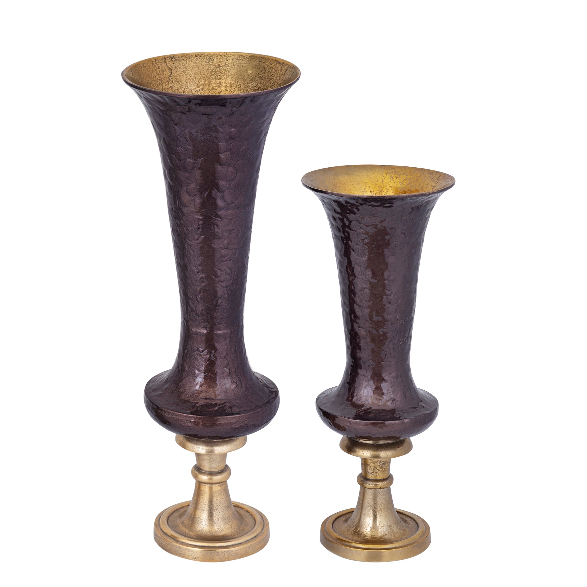 Lysse Vase en métal - Marron foncé