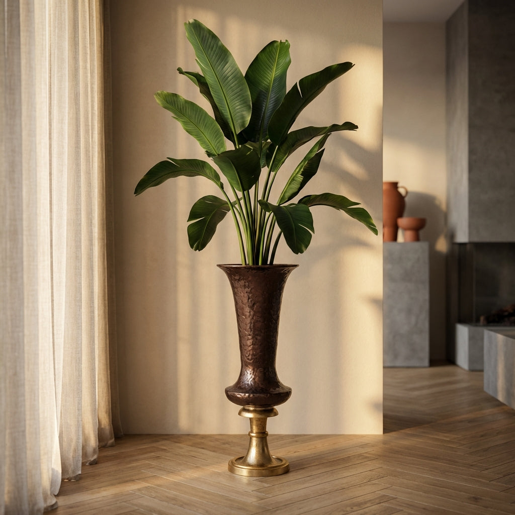 Lysse Vase en métal - Marron foncé
