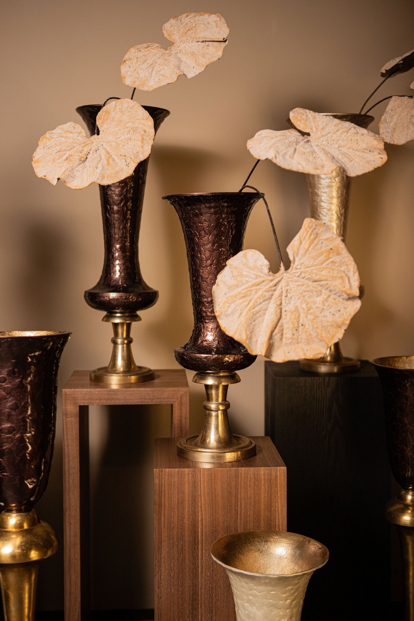 Lysse Vase en métal - Marron foncé