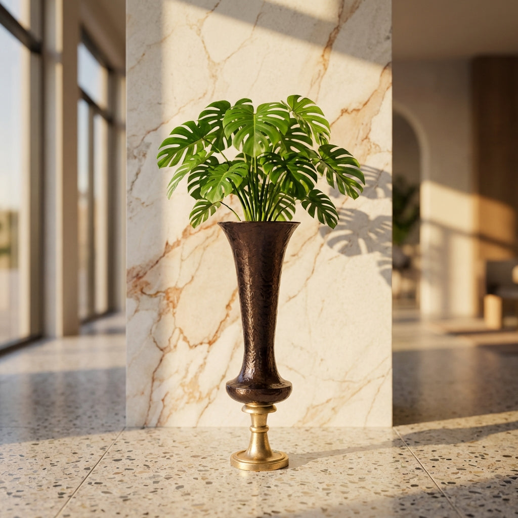 Lysse Vase en métal - Marron
