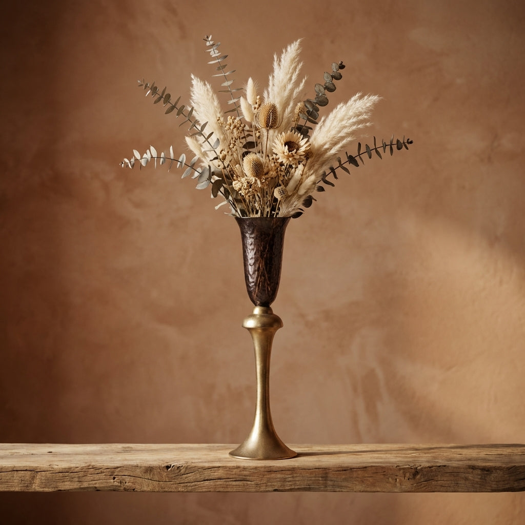 Lysse Vase en métal - Marron foncé