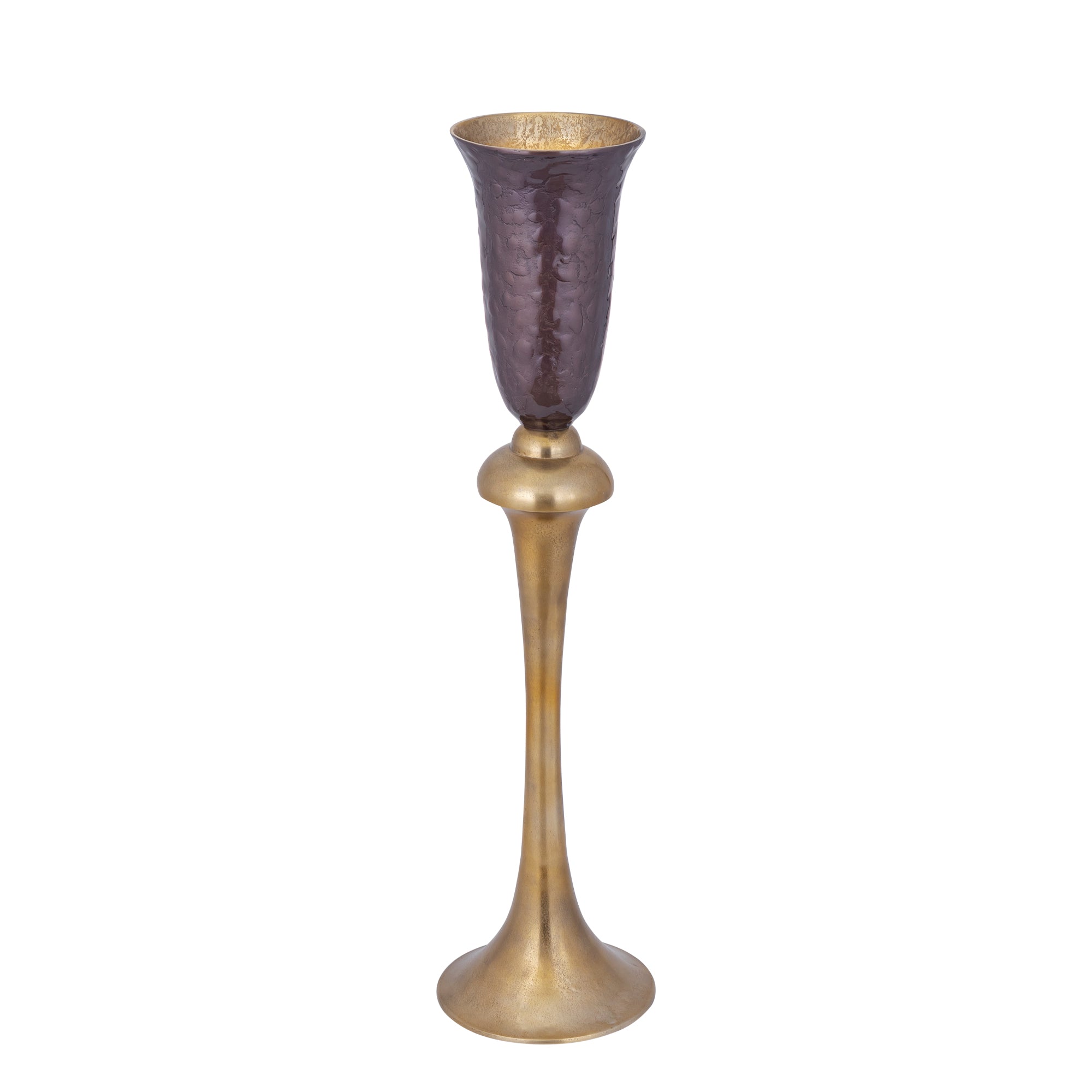 Lysse Vase en métal - Marron foncé