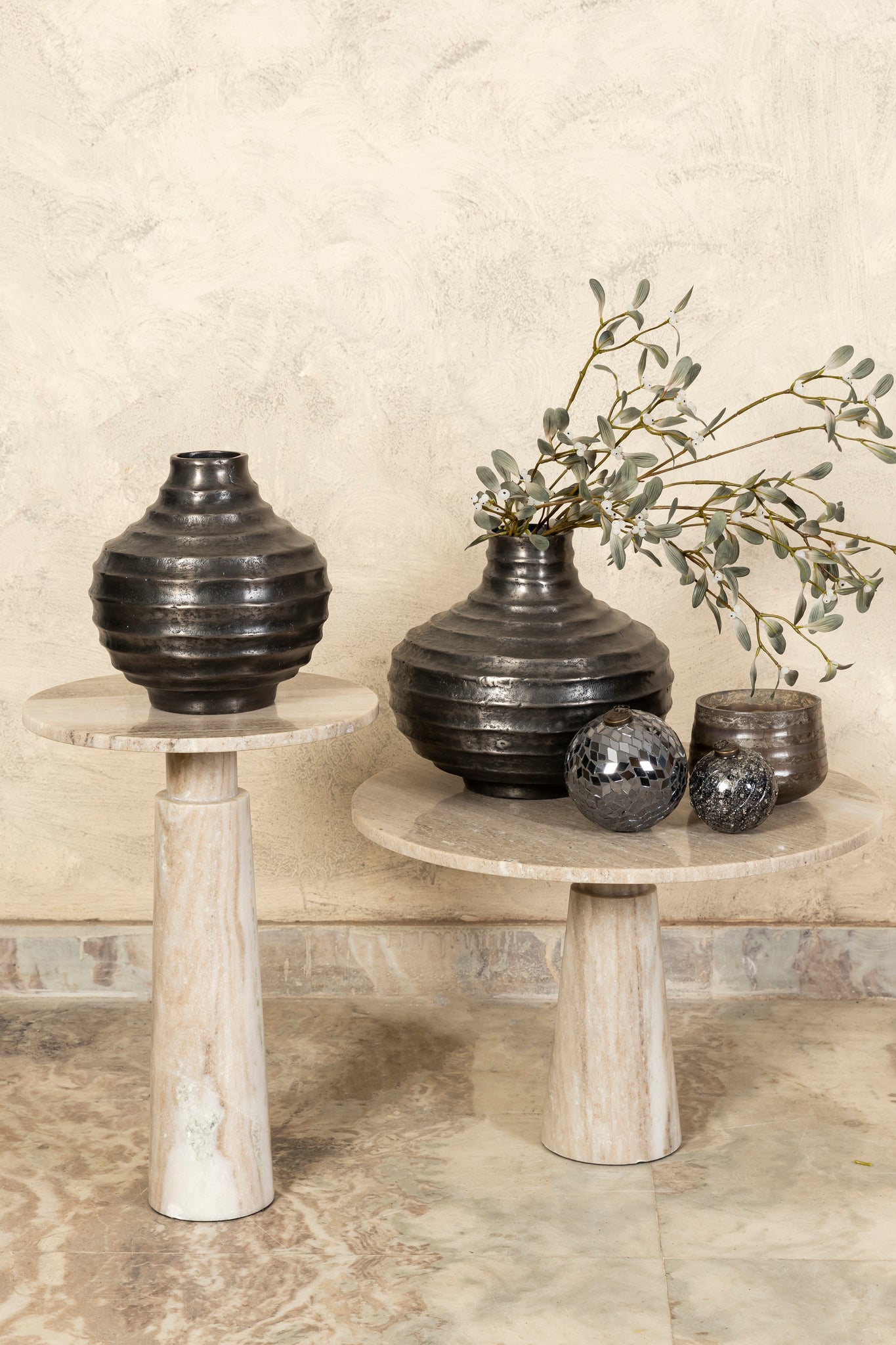 Marik Vase en métal - Grey