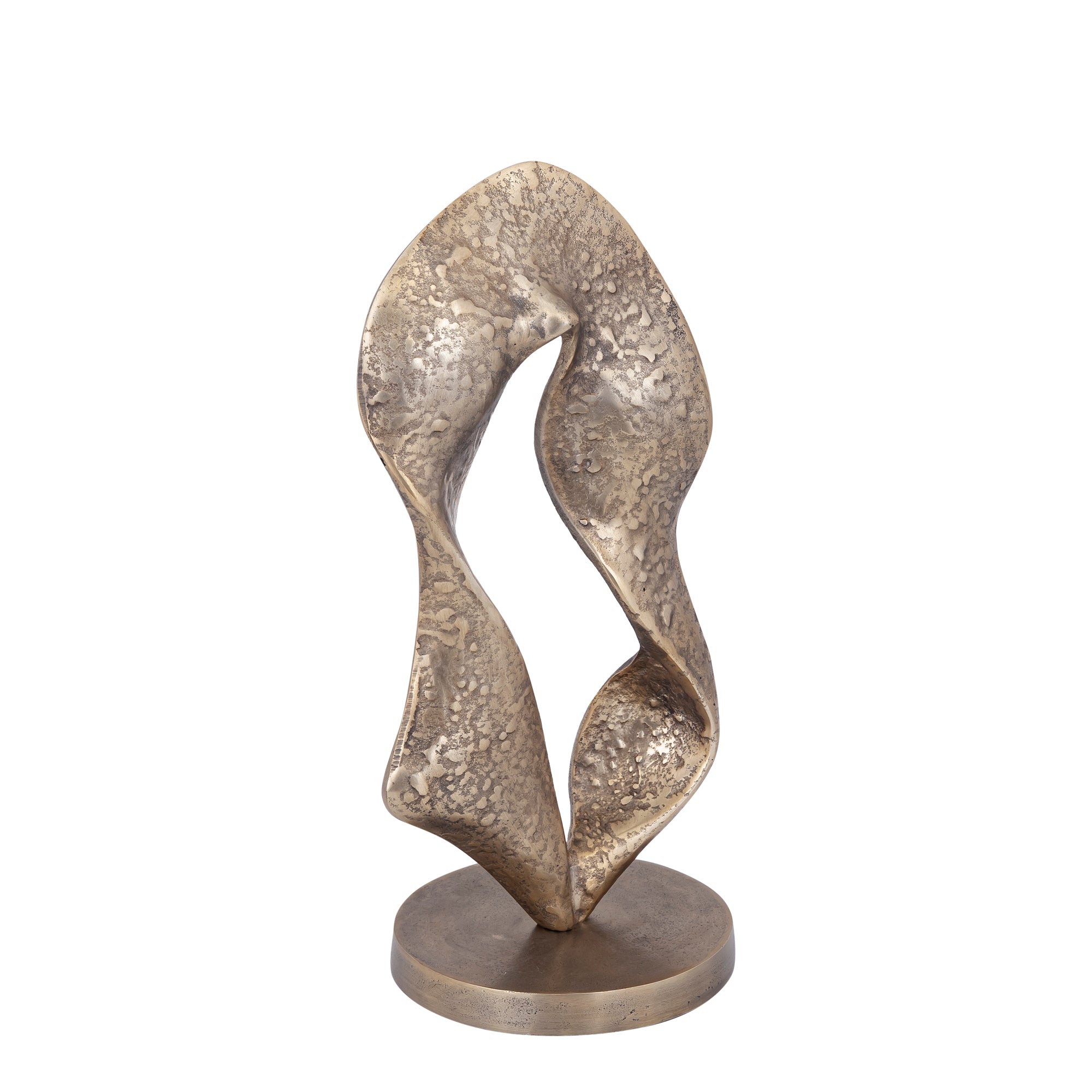 Innar Gold casted alu open oval wave statue
