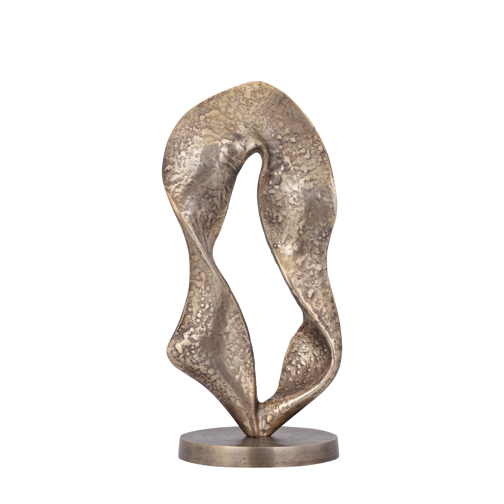 Innar Gold casted alu open oval wave statue