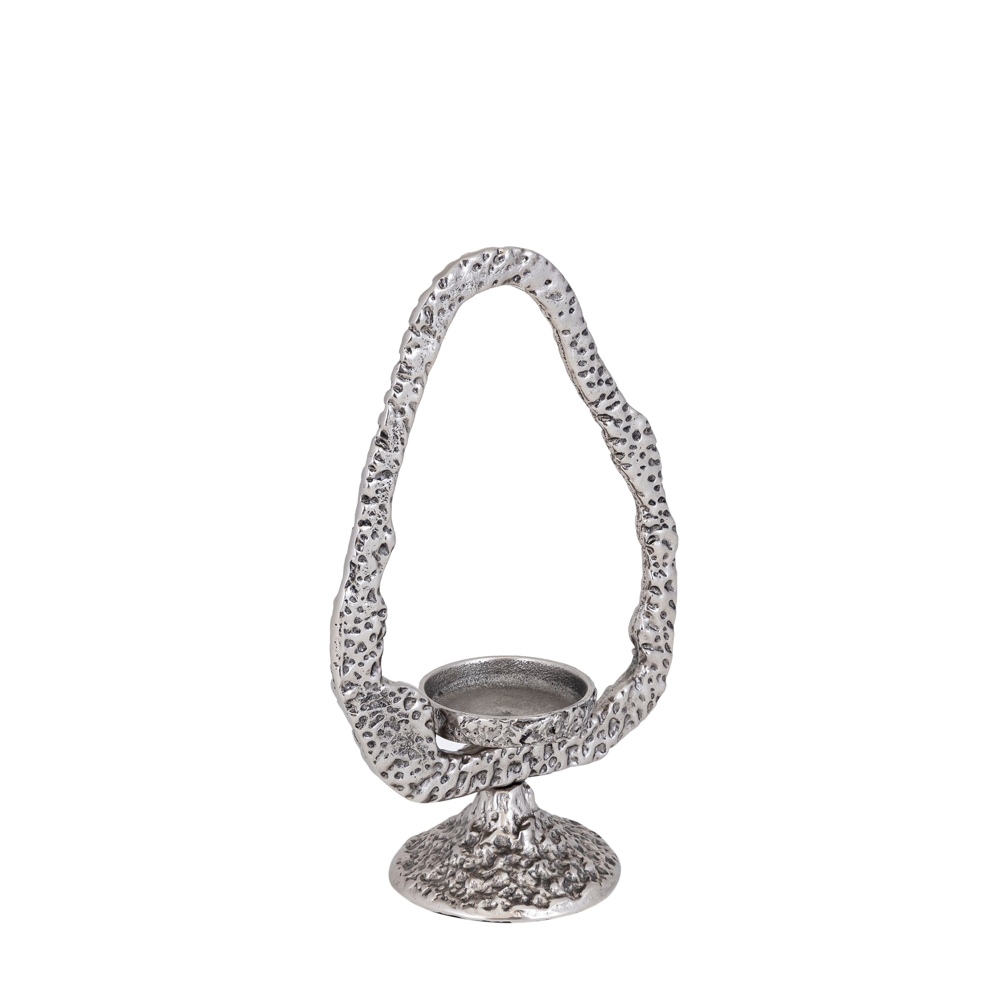 Yindee Chandeliers en aluminium moulé — Gun Alu Oval Candle Holder - Nickel