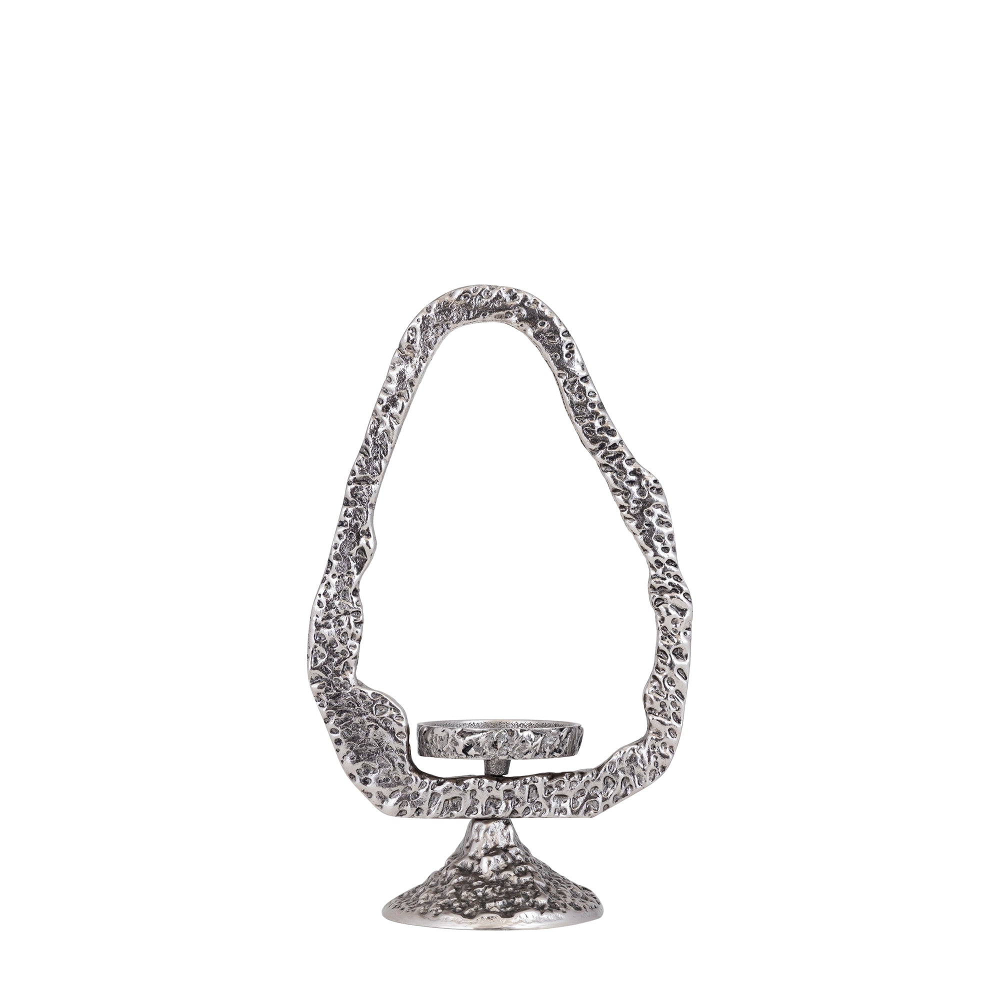 Yindee Chandeliers en aluminium moulé — Gun Alu Oval Candle Holder - Nickel