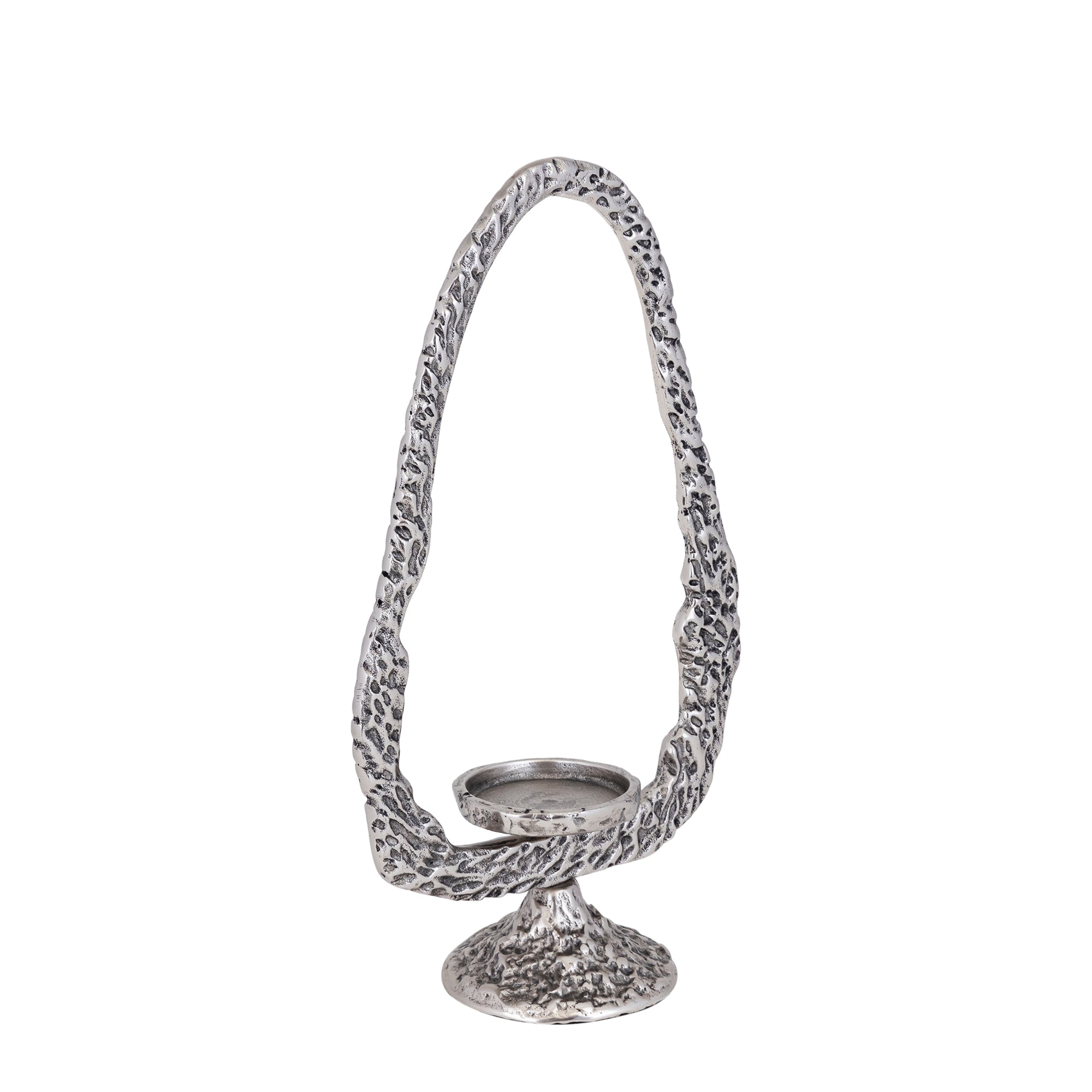 Yindee Chandeliers en aluminium moulé — Gun Alu Oval Candle Holder - Nickel