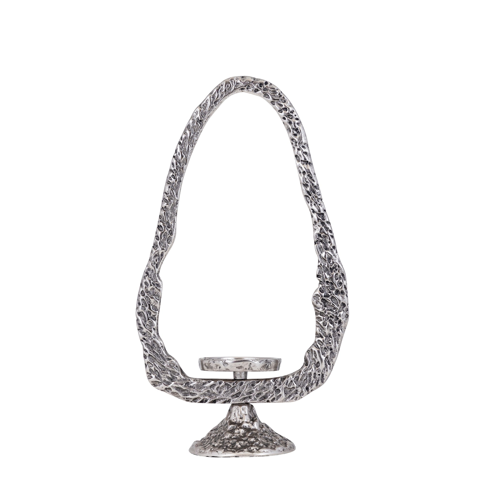 Yindee Chandeliers en aluminium moulé — Gun Alu Oval Candle Holder - Nickel