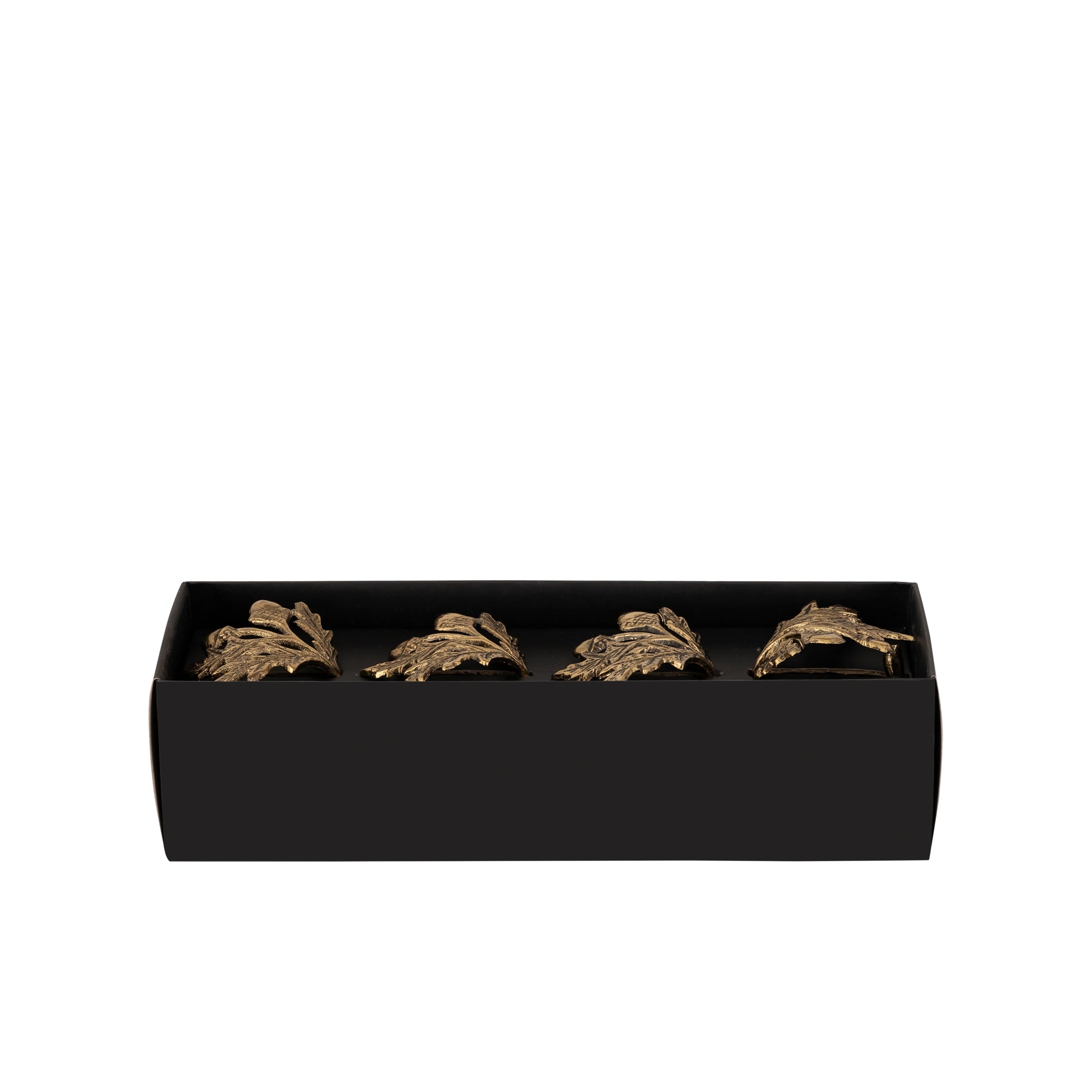 Joa Ant Gold casted alu leaf napkin ring S/4