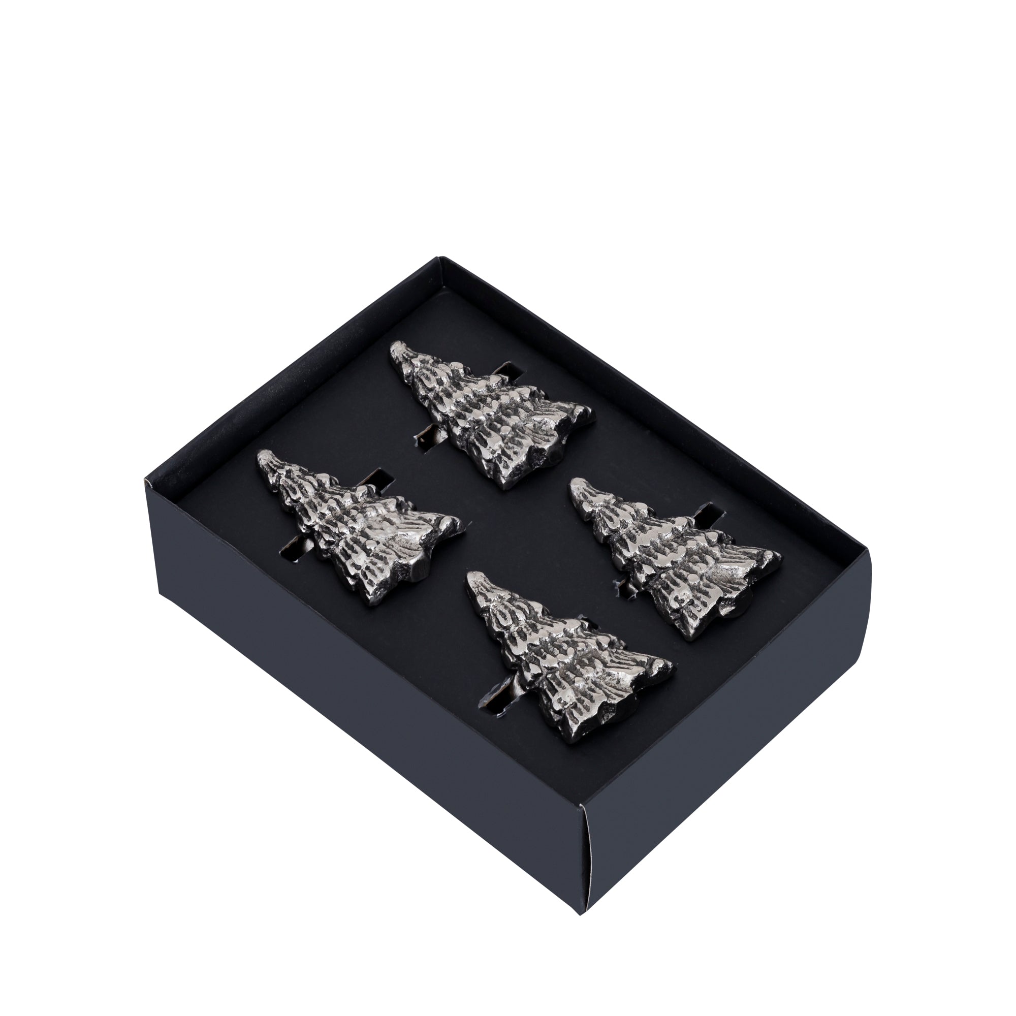 Joa Gun Metal casted alu tree napkin ring S/4