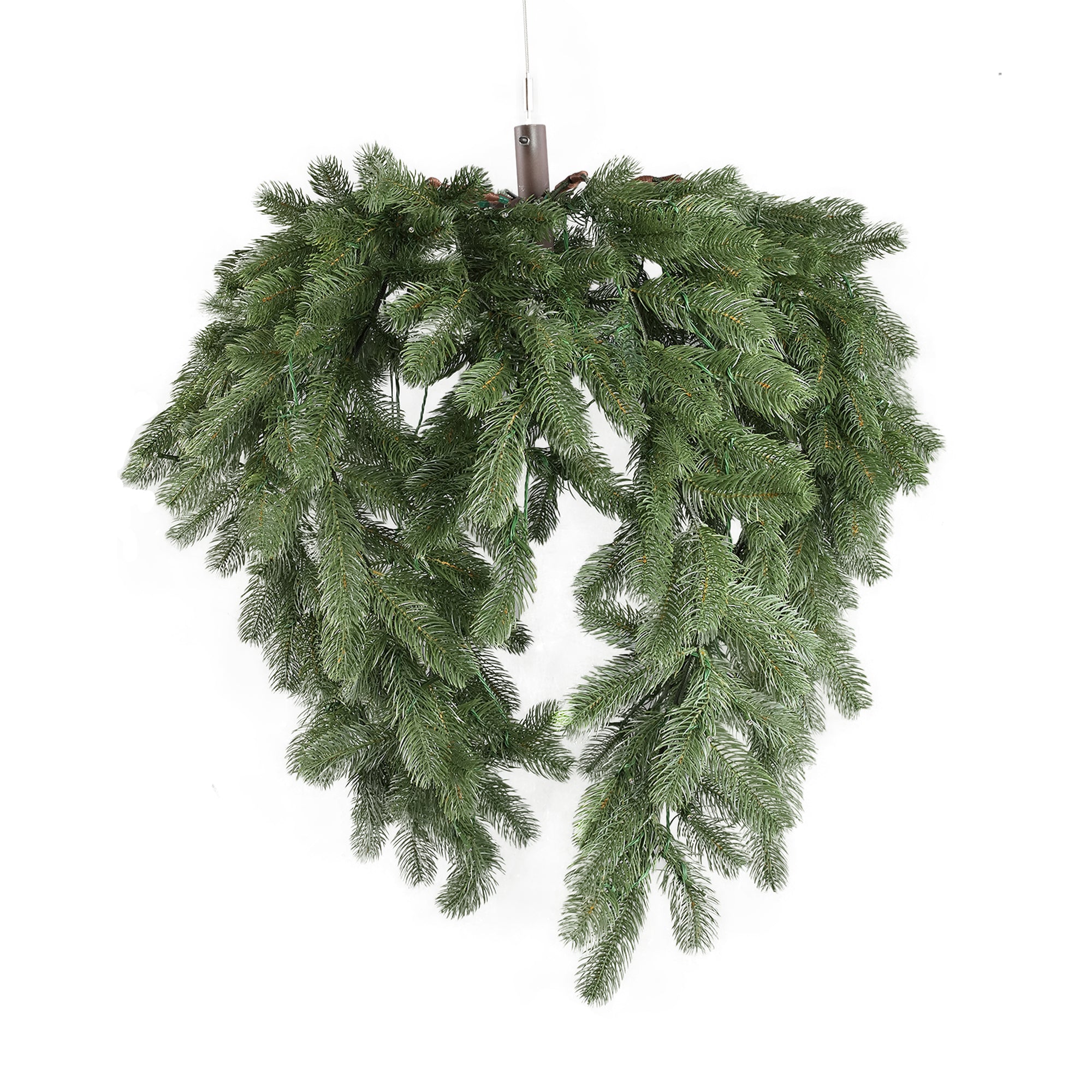 Rosamond Green PVC/PE hanging wreath w lights long