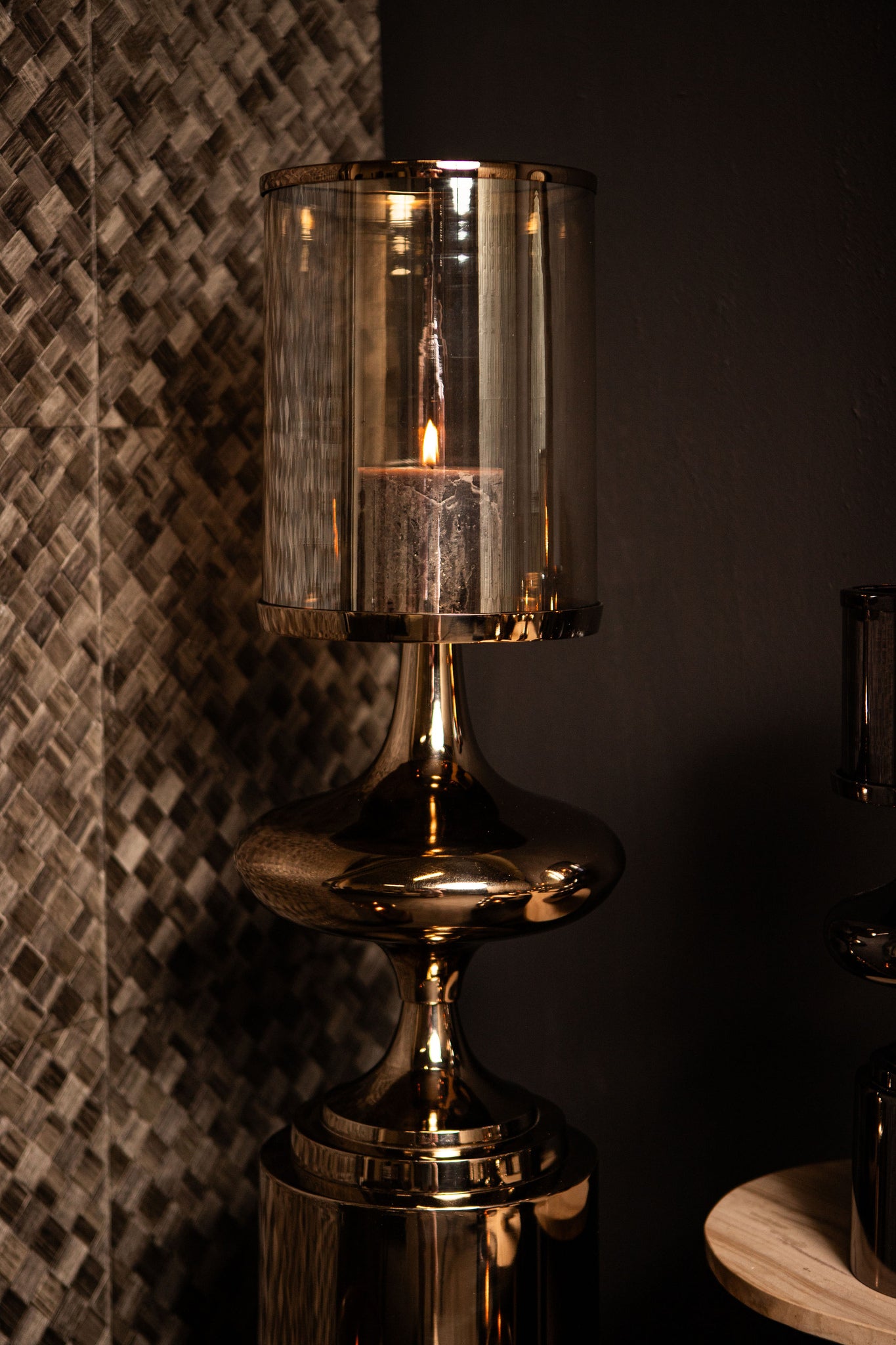 Rodire Bougeoirs en verre — Stainless Floor Stormlight - Bronze