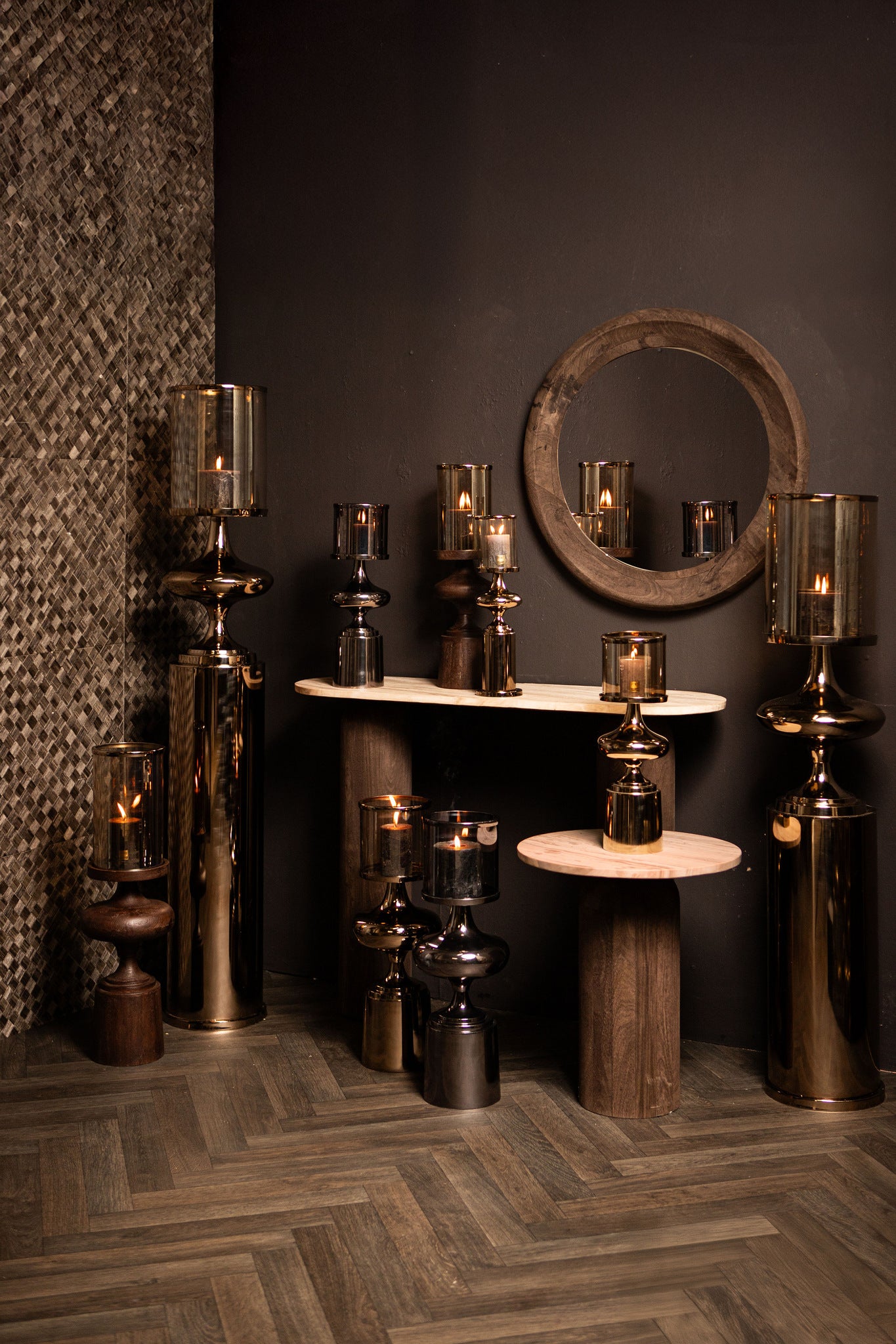 Rodire Bougeoirs en verre — Stainless Floor Stormlight - Bronze