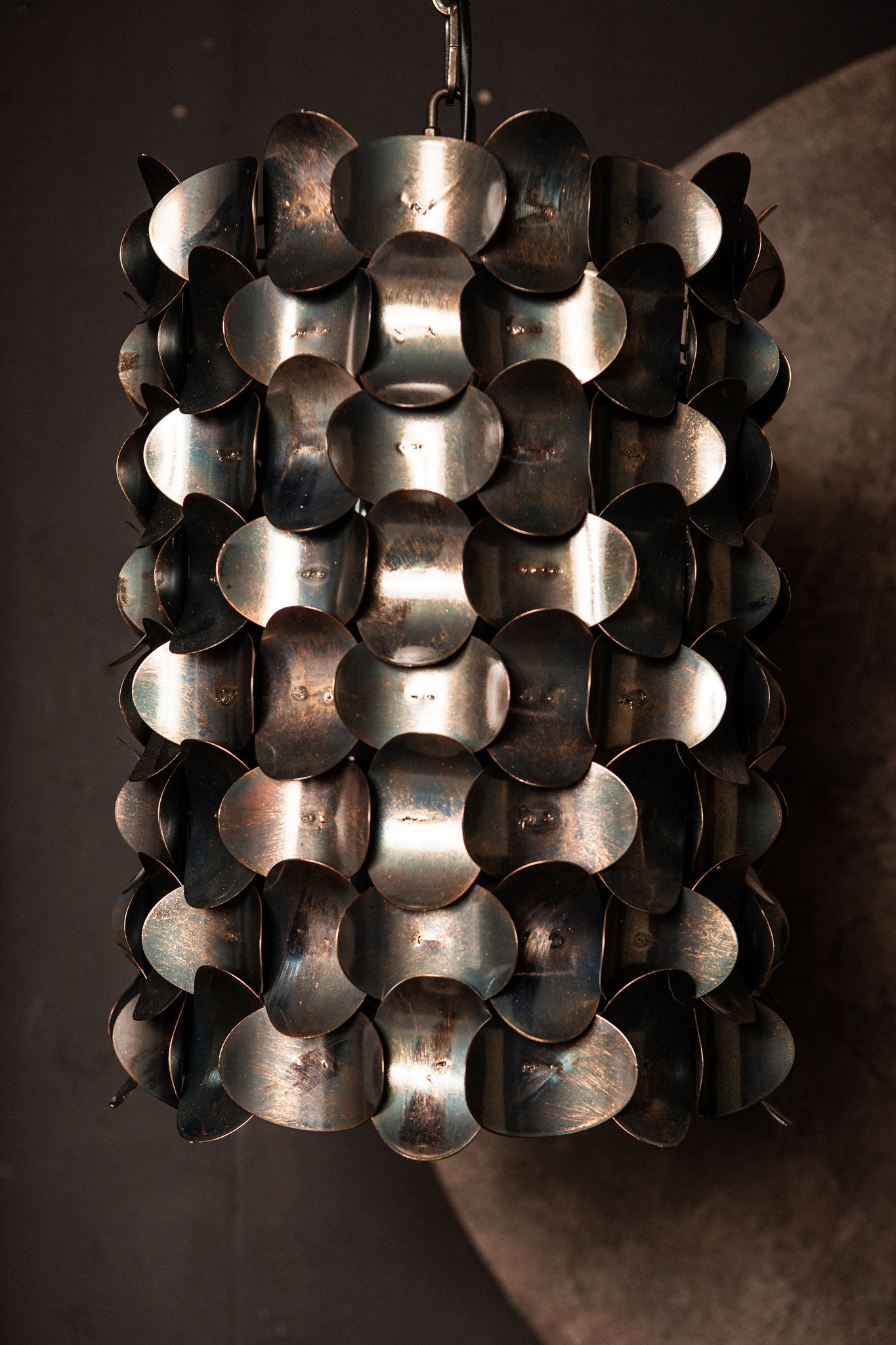 Jaye Lustres en fer — Hanging Lamp Circle Pattern Wide - Noir