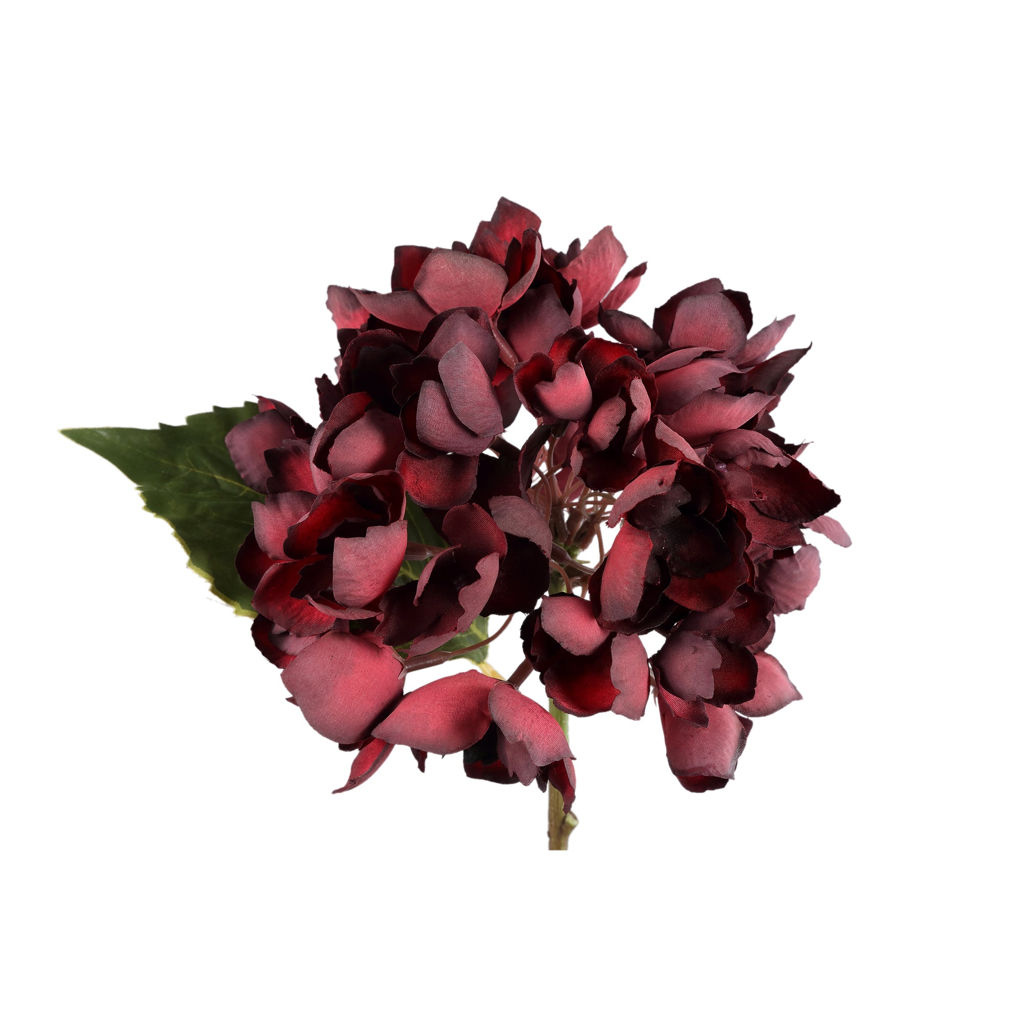 Hydrangea Flower Burgundy hydrangea stem small Rouge — Fleur artificielle — vue 2 | Häus