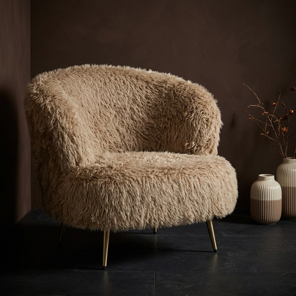 Fauteuil Franklyn — Marron hair — Fauteuil design premium | Häus