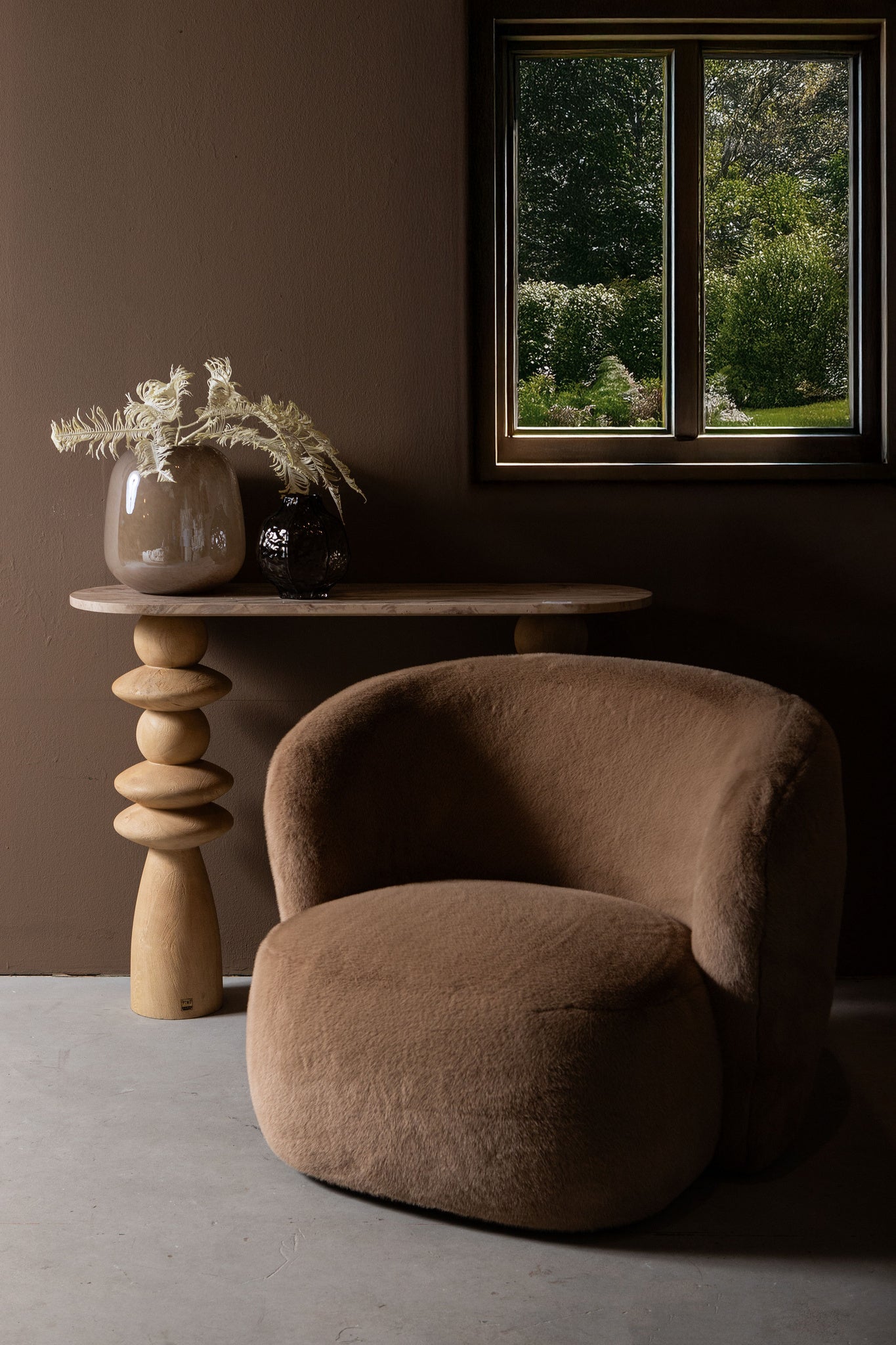 Aphrodite Mocca fauteuil fur - Photo 2