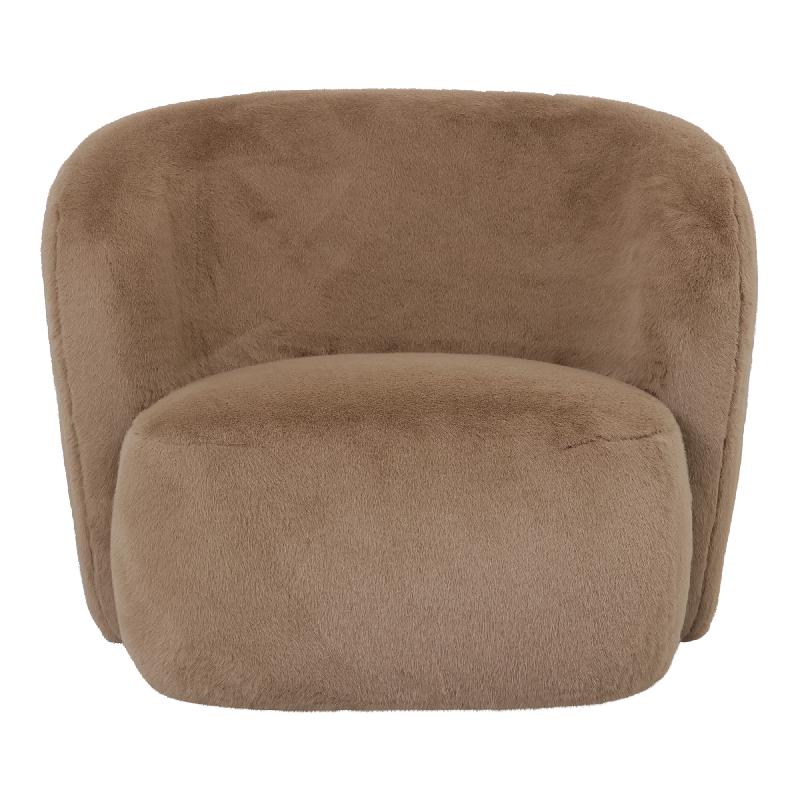 Aphrodite Mocca fauteuil fur
