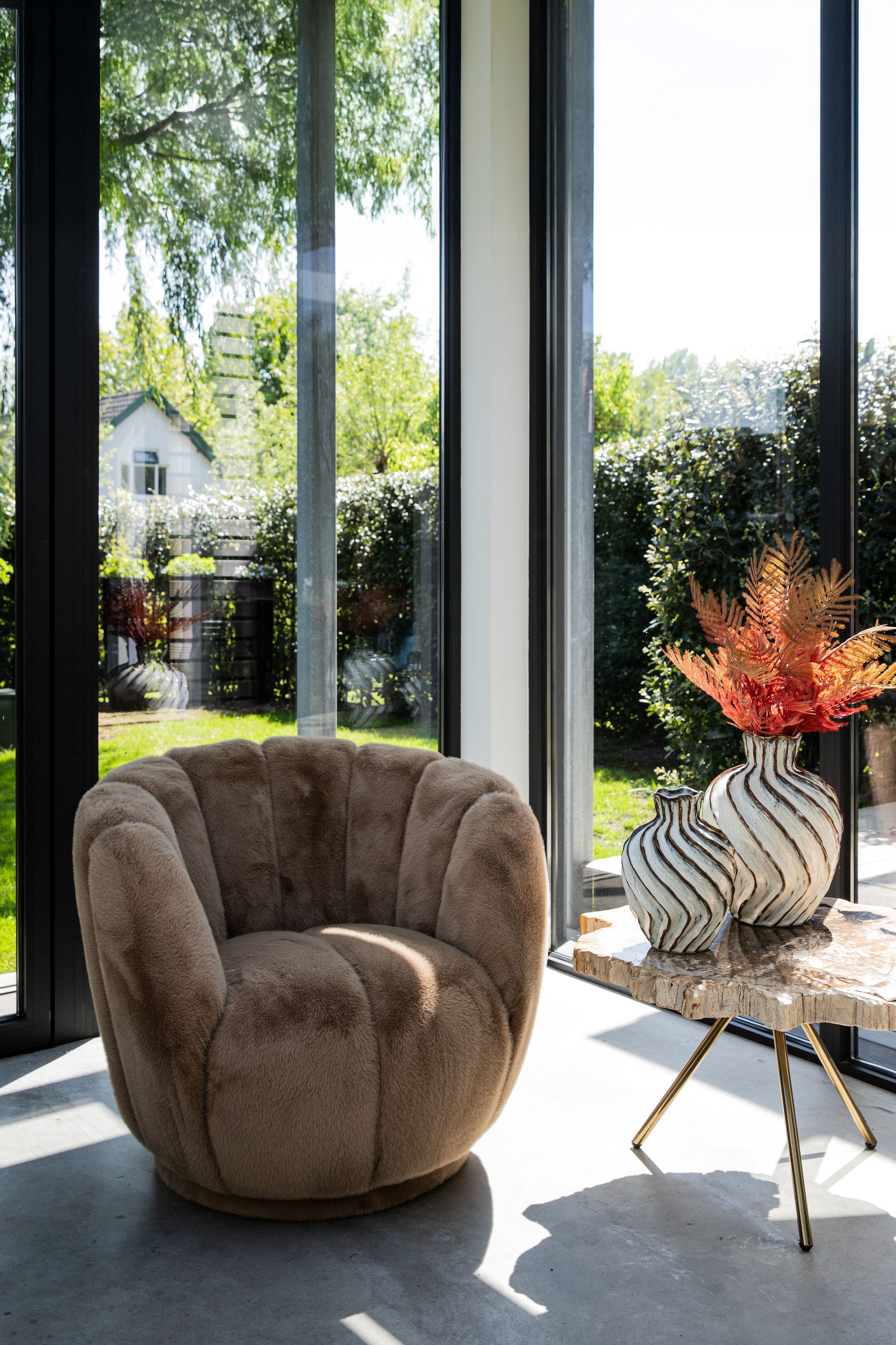 Furia Mocca fauteuil fur - Photo 2