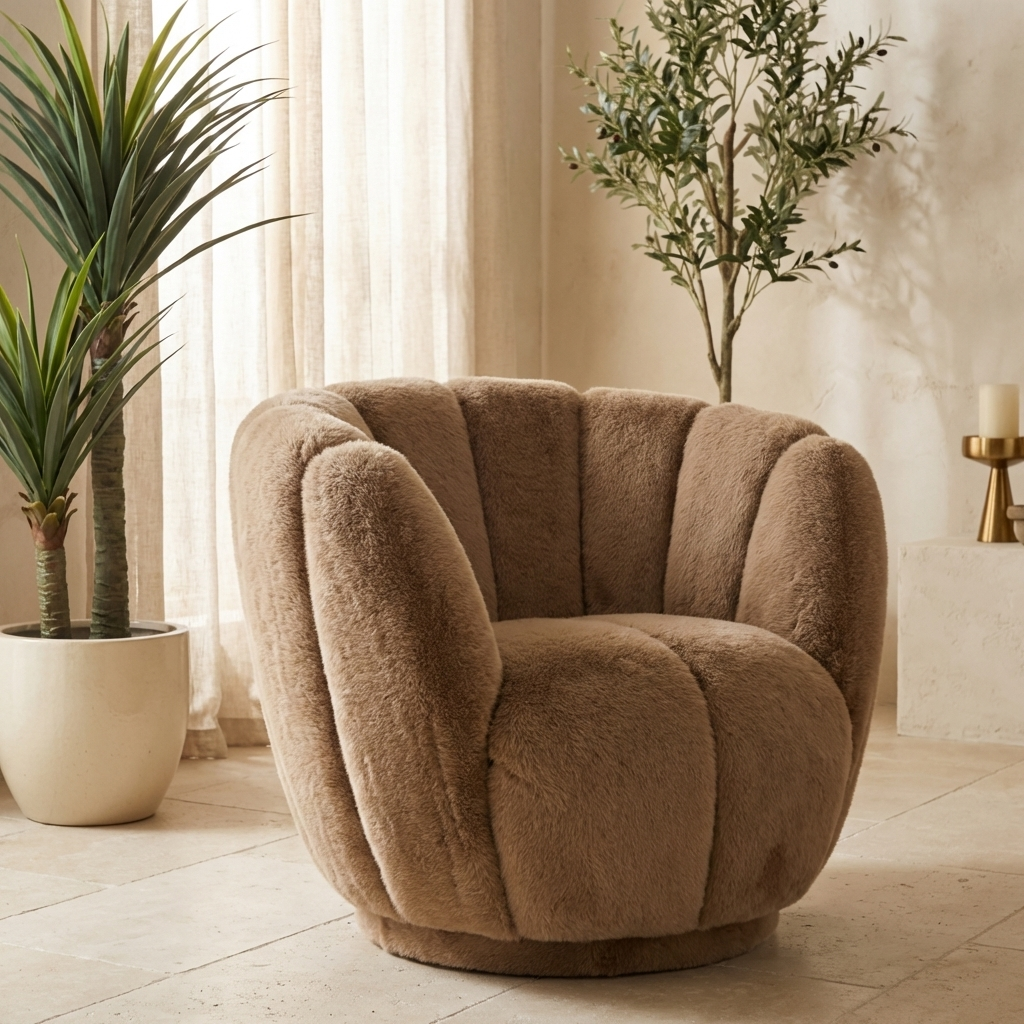 Fauteuil Furia — Moka Fourrure — Fauteuil design premium | Häus