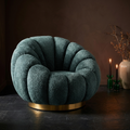 Fauteuil Daisy — Teal Euphoria Base Dorée