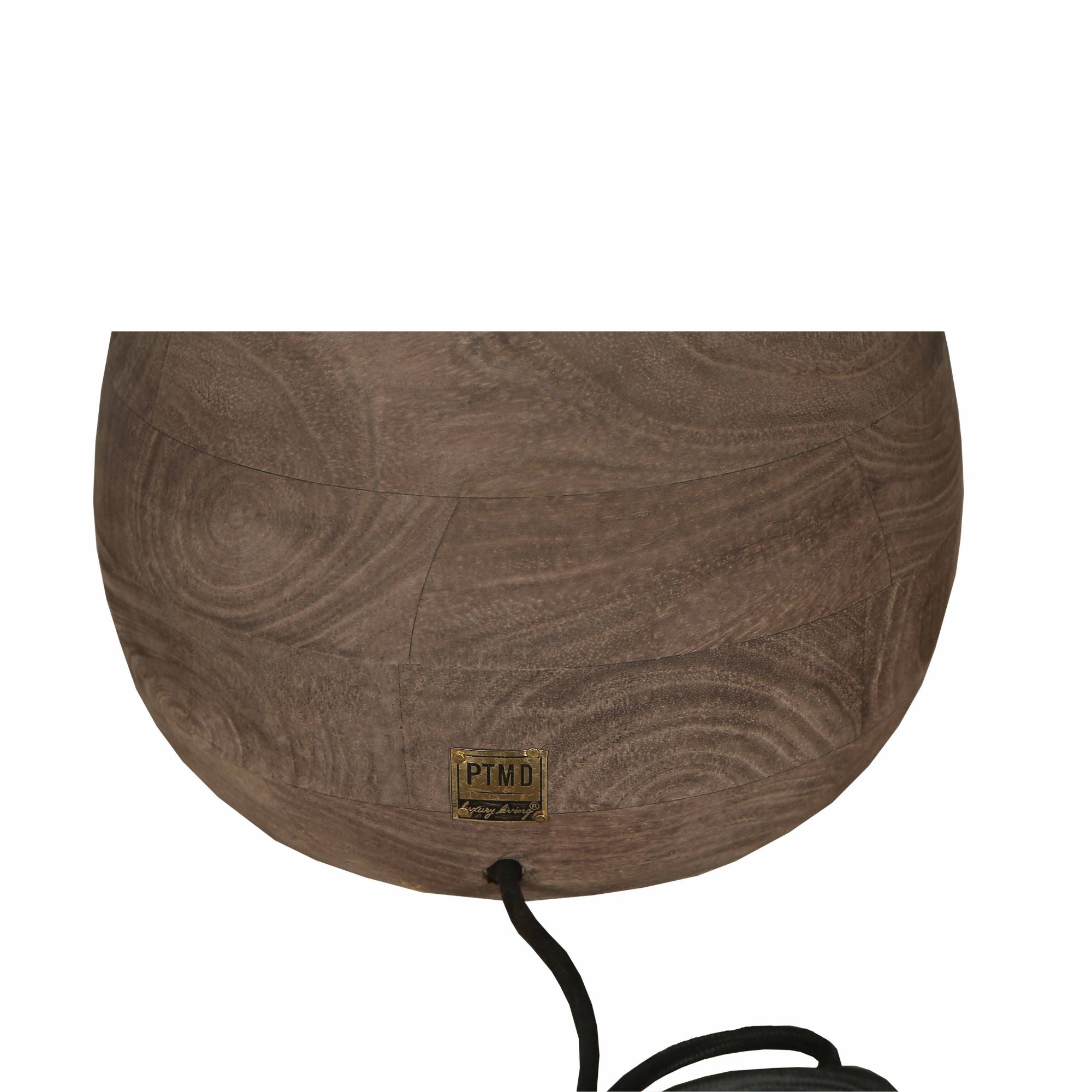 Peake Lampes de table en bois de manguier — Round Table Lamp Low - Marron