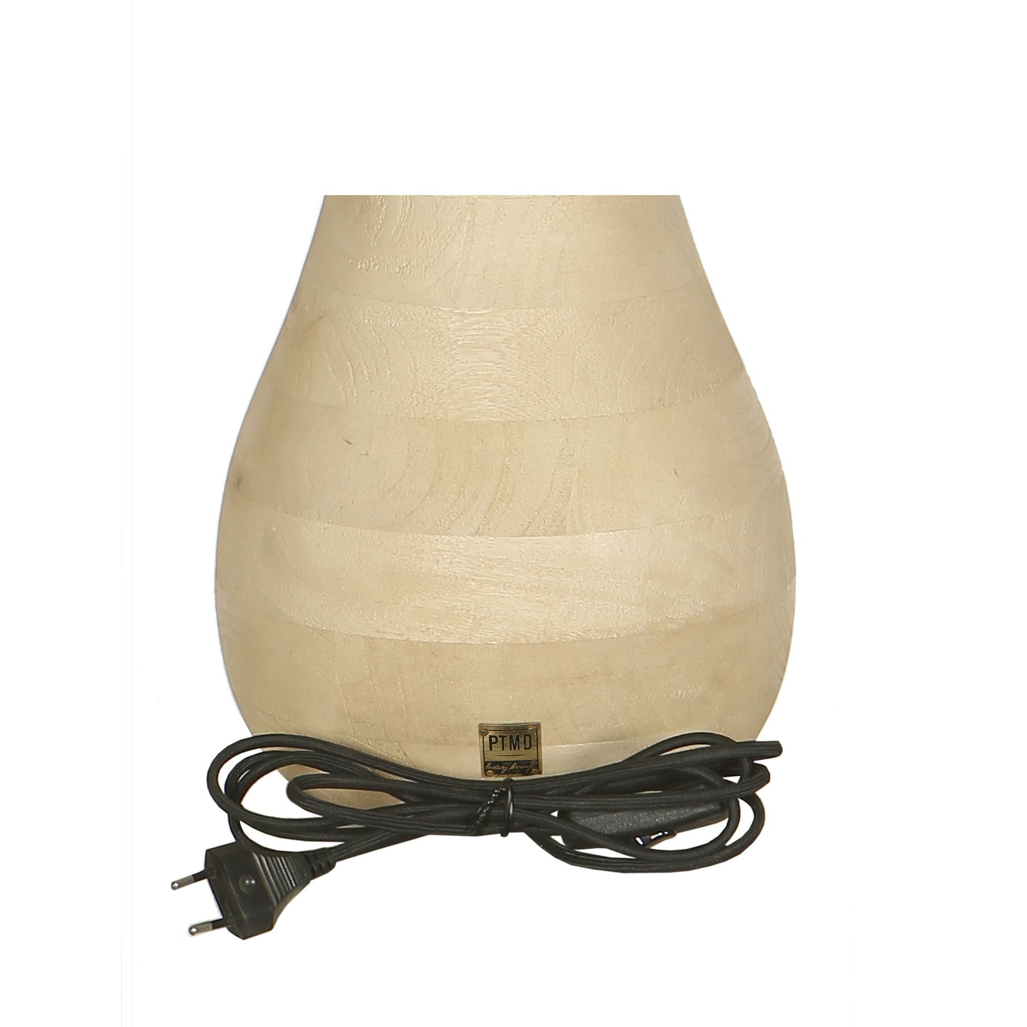 Peake Lampes de table en bois de manguier — Round Table Lamp Low - Naturel