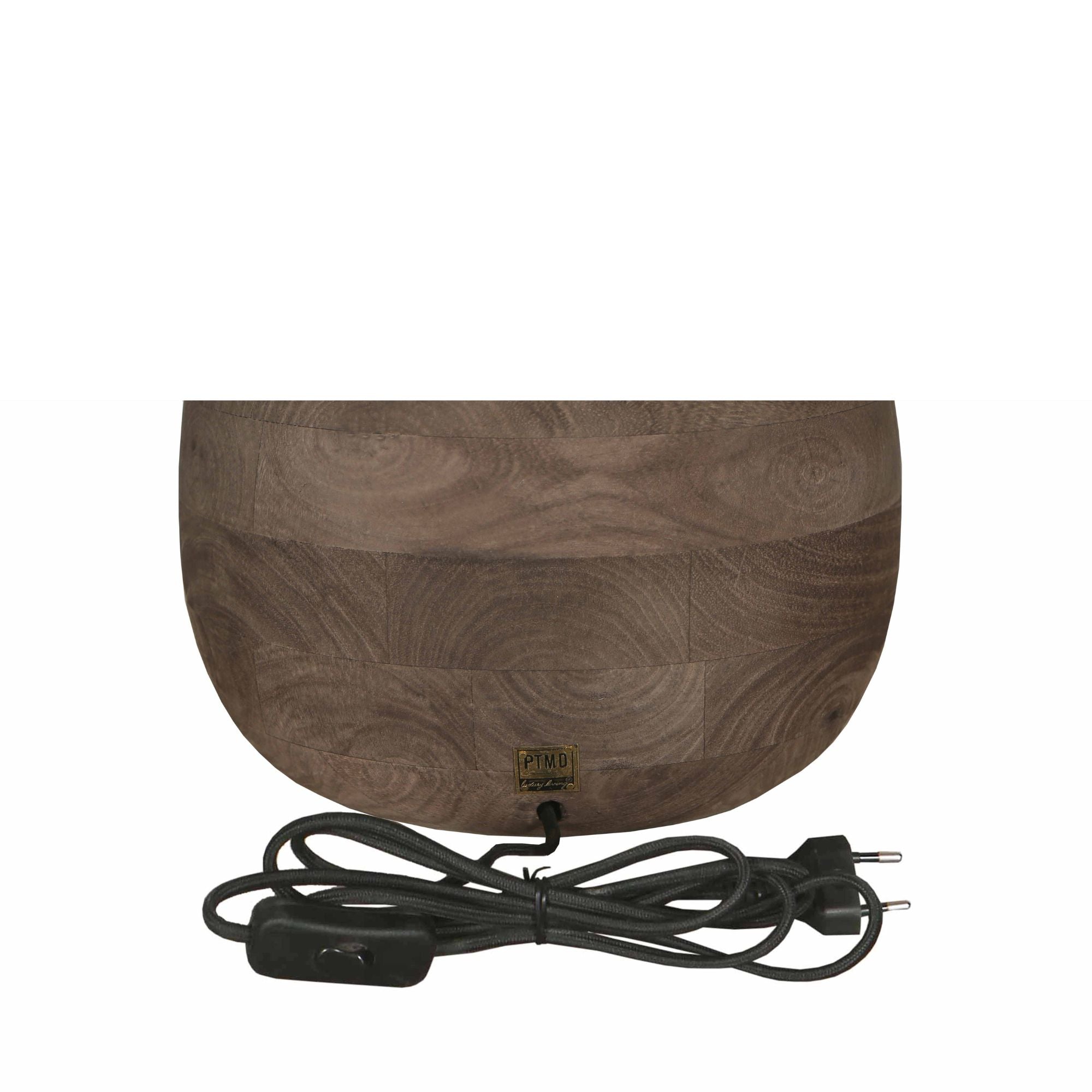 Peake Lampes de table en bois de manguier — Round Table Lamp Big - Marron