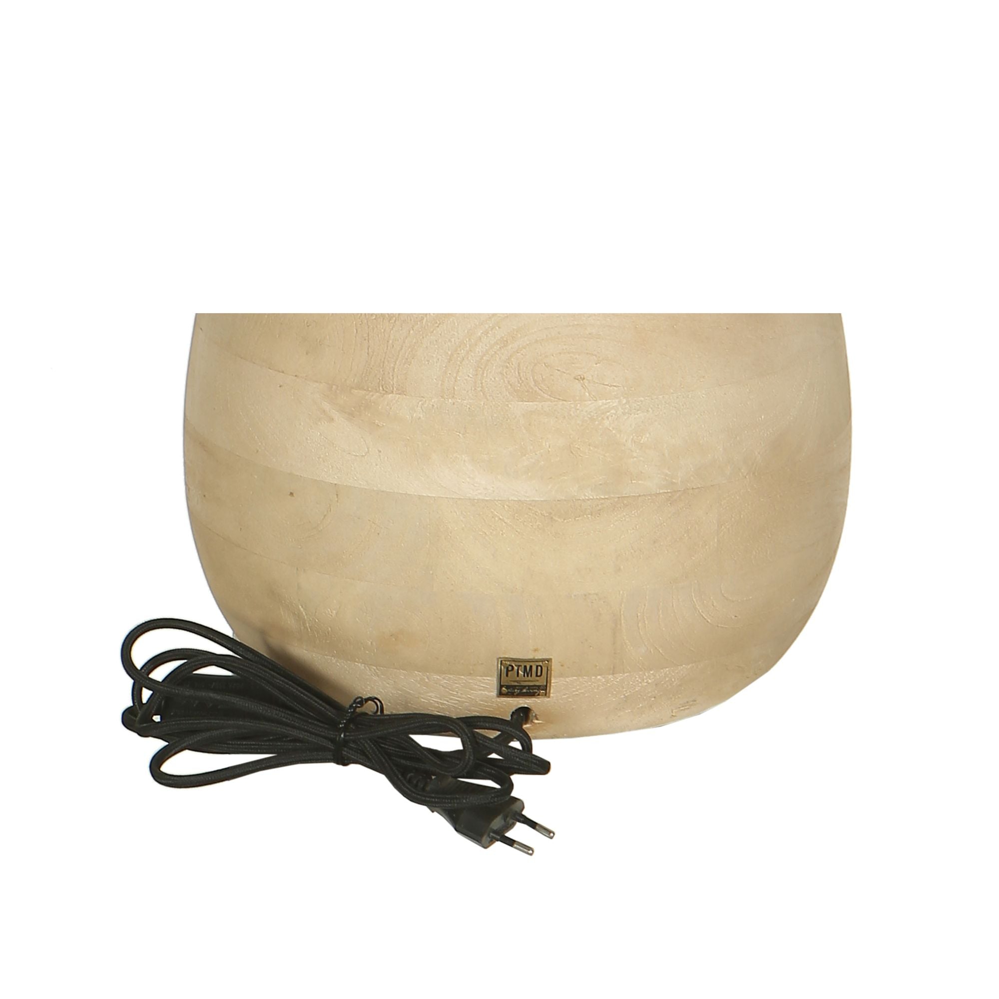 Peake Lampes de table en bois de manguier — Round Table Lamp Big - Naturel
