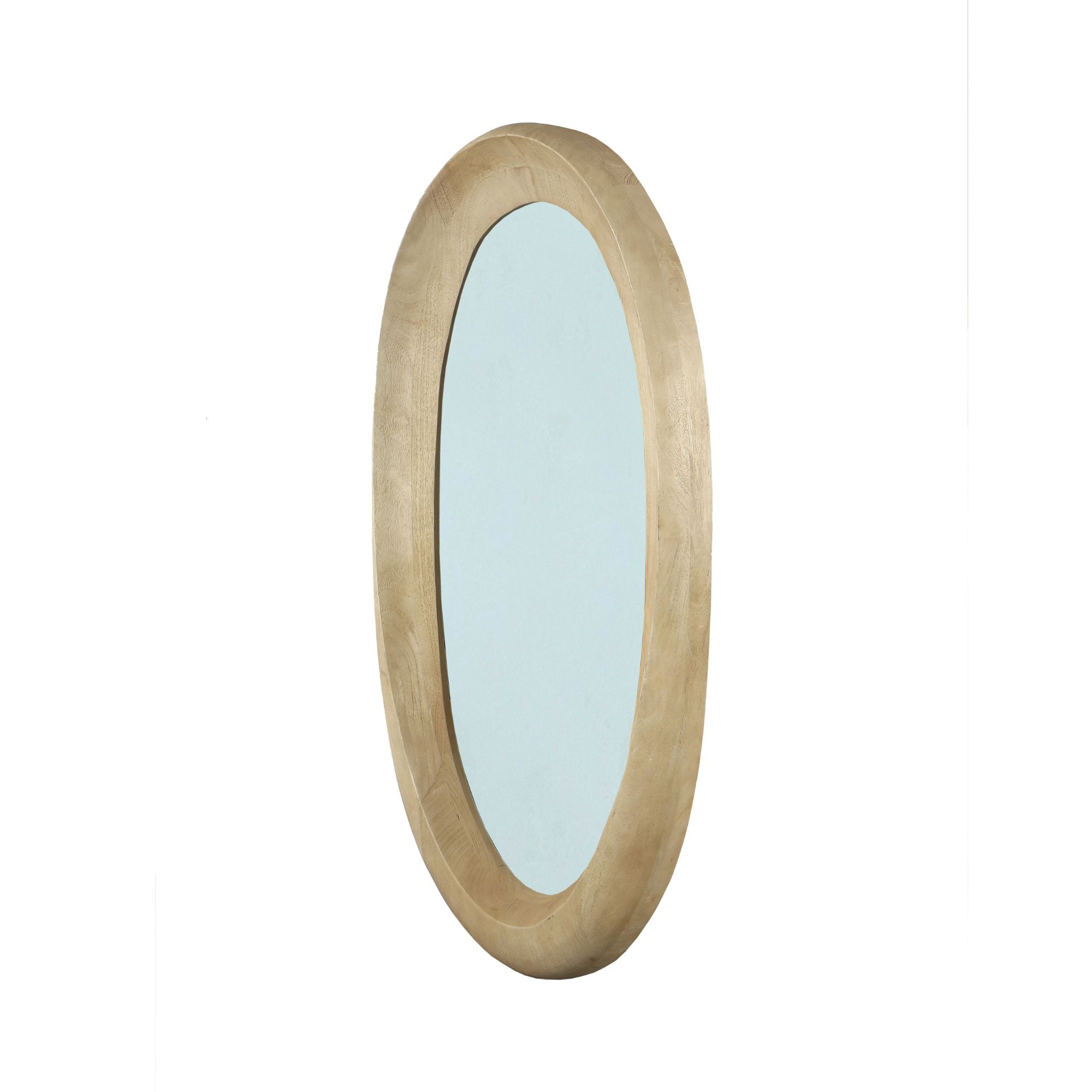 Noam Natural mango wood oval mirror