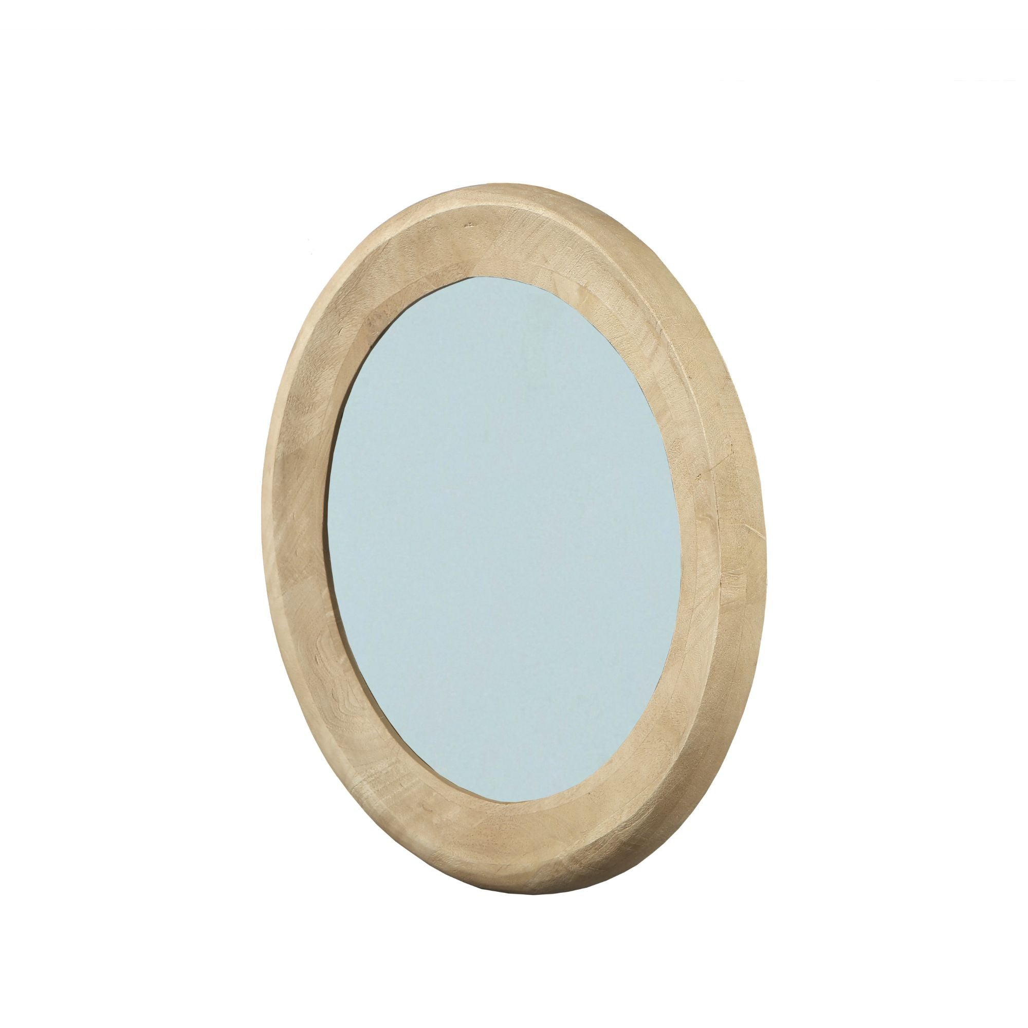 Noam Natural mango wood round mirror S