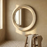 Noam Natural mango wood round mirror S