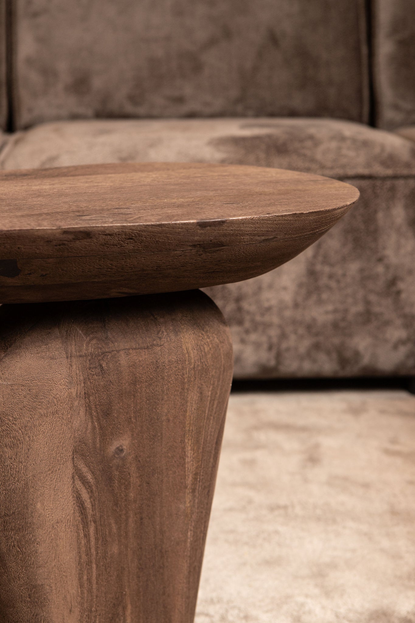 Harshad Brown mango wood side table organic - Photo 9