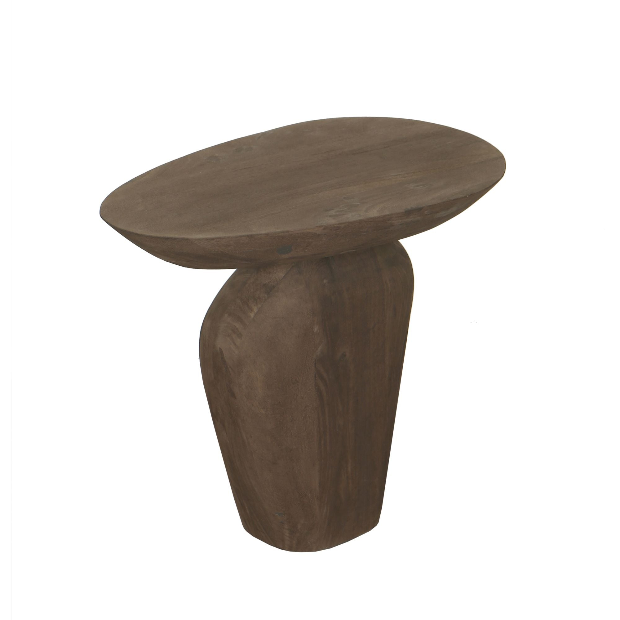 Harshad Brown mango wood side table organic - Photo 3