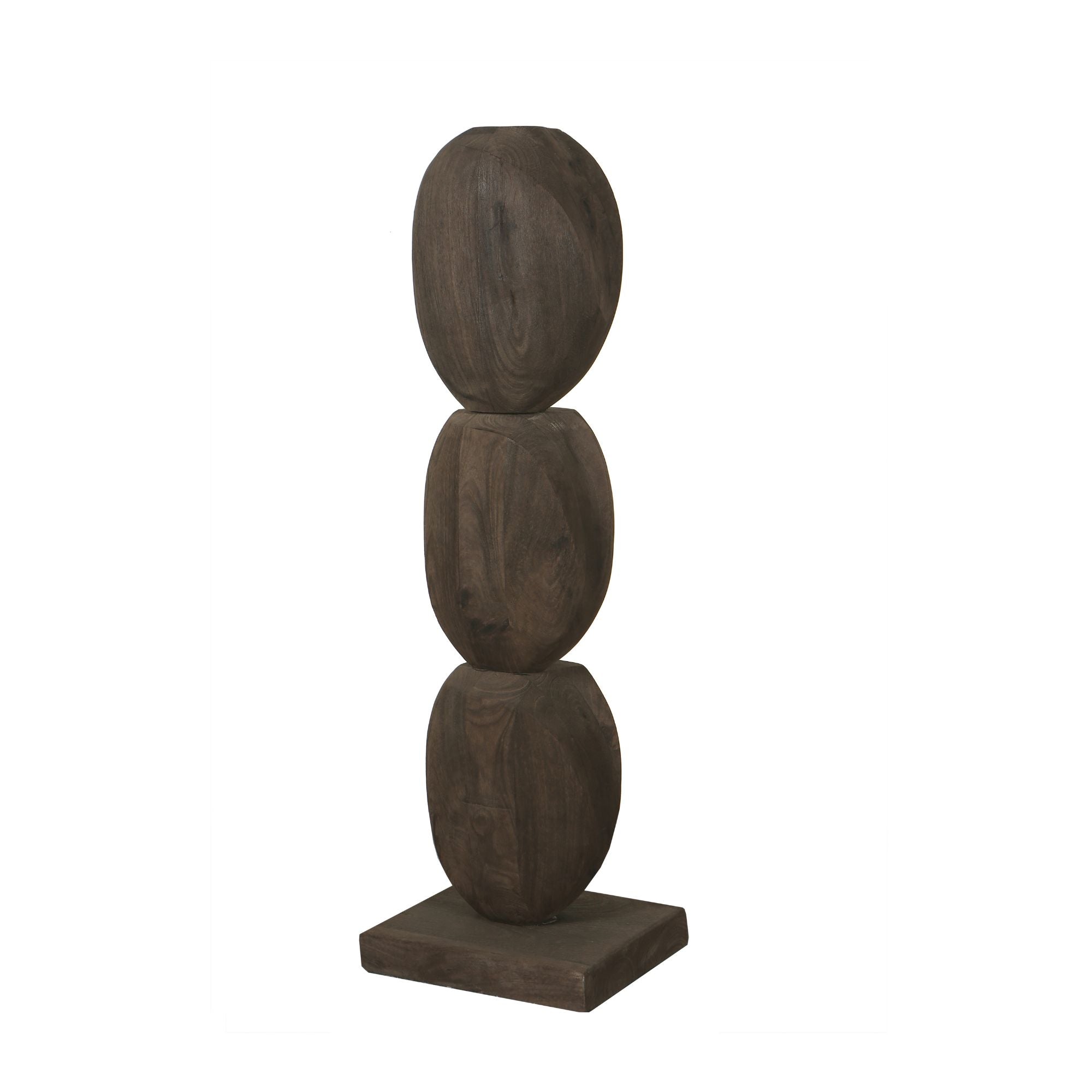 Kodey Brown mango wood circle shaped statue