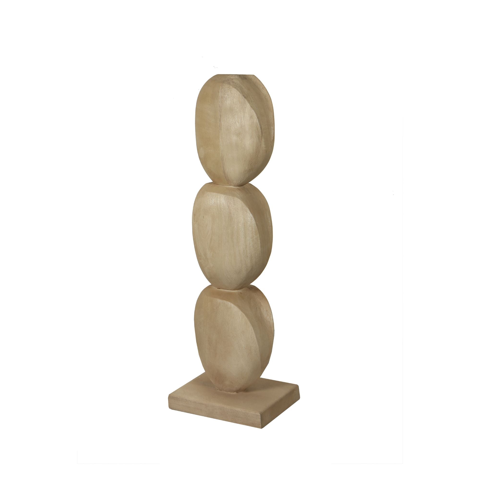 Kodey Natural mango wood circle shaped statue