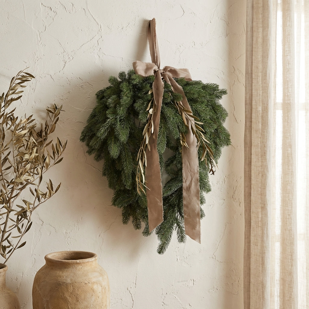 Rosamond Green PVC and PE mix hanging wreath long