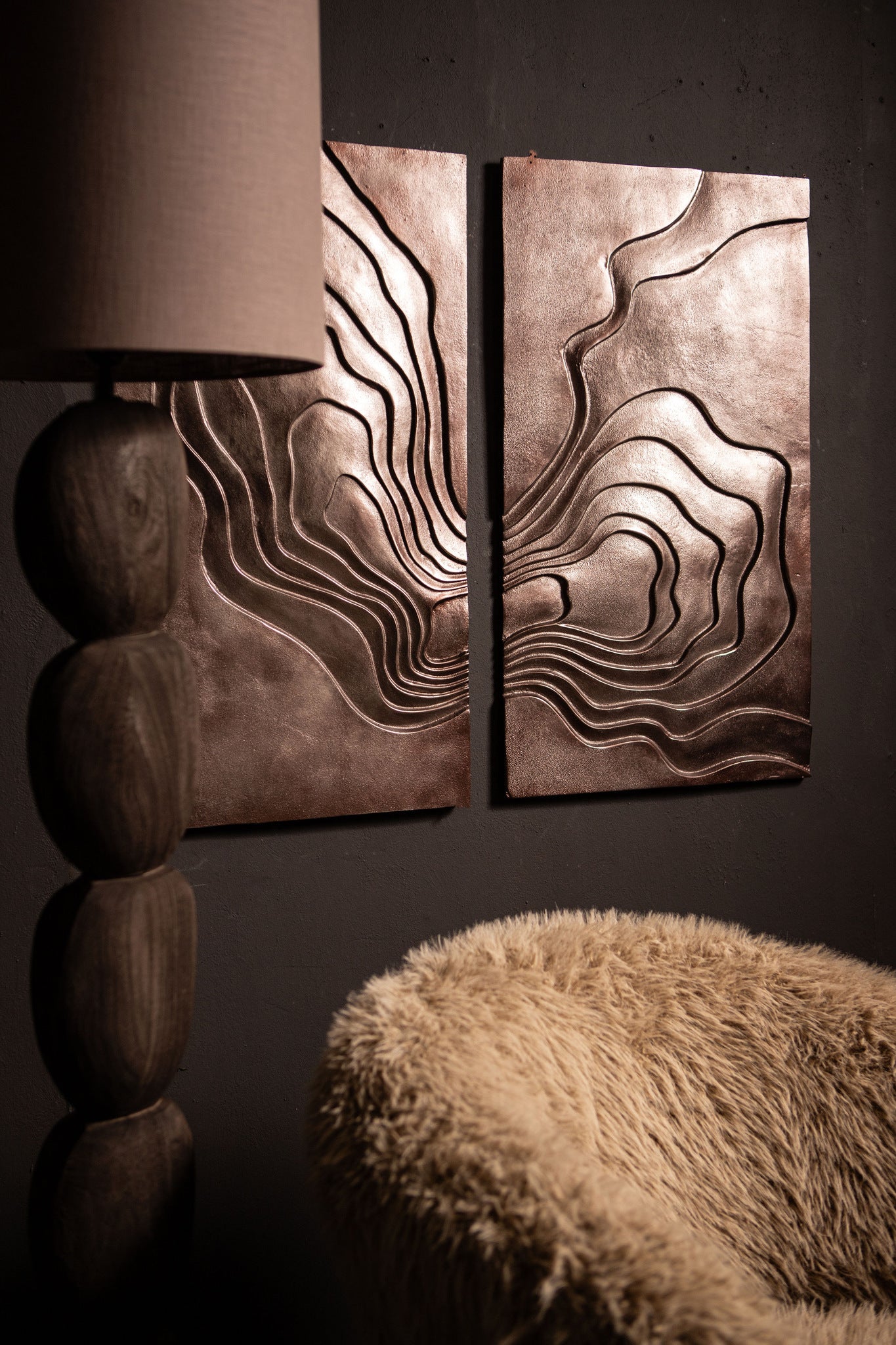 Kodey Lampadaires en bois de manguier - Marron foncé