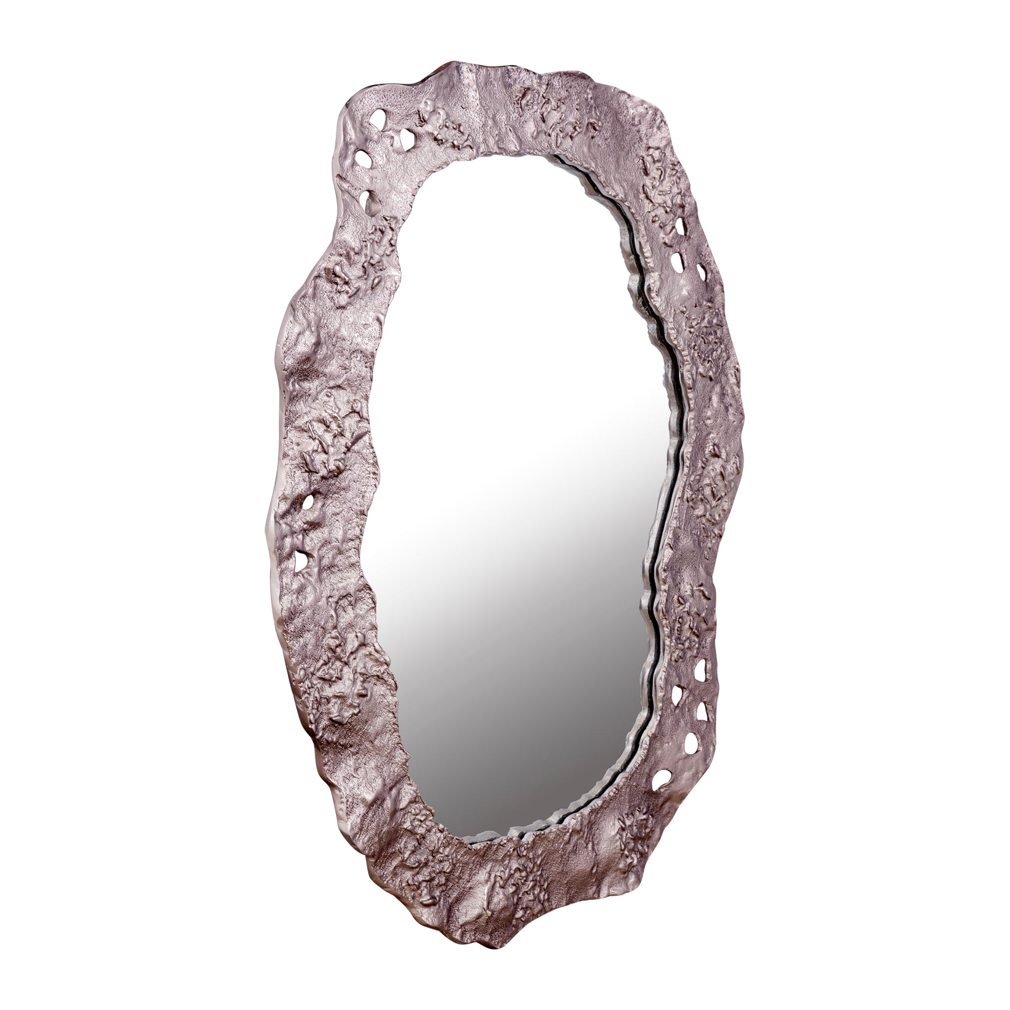 Kariss Bronze casted alu mirror rough oval shape