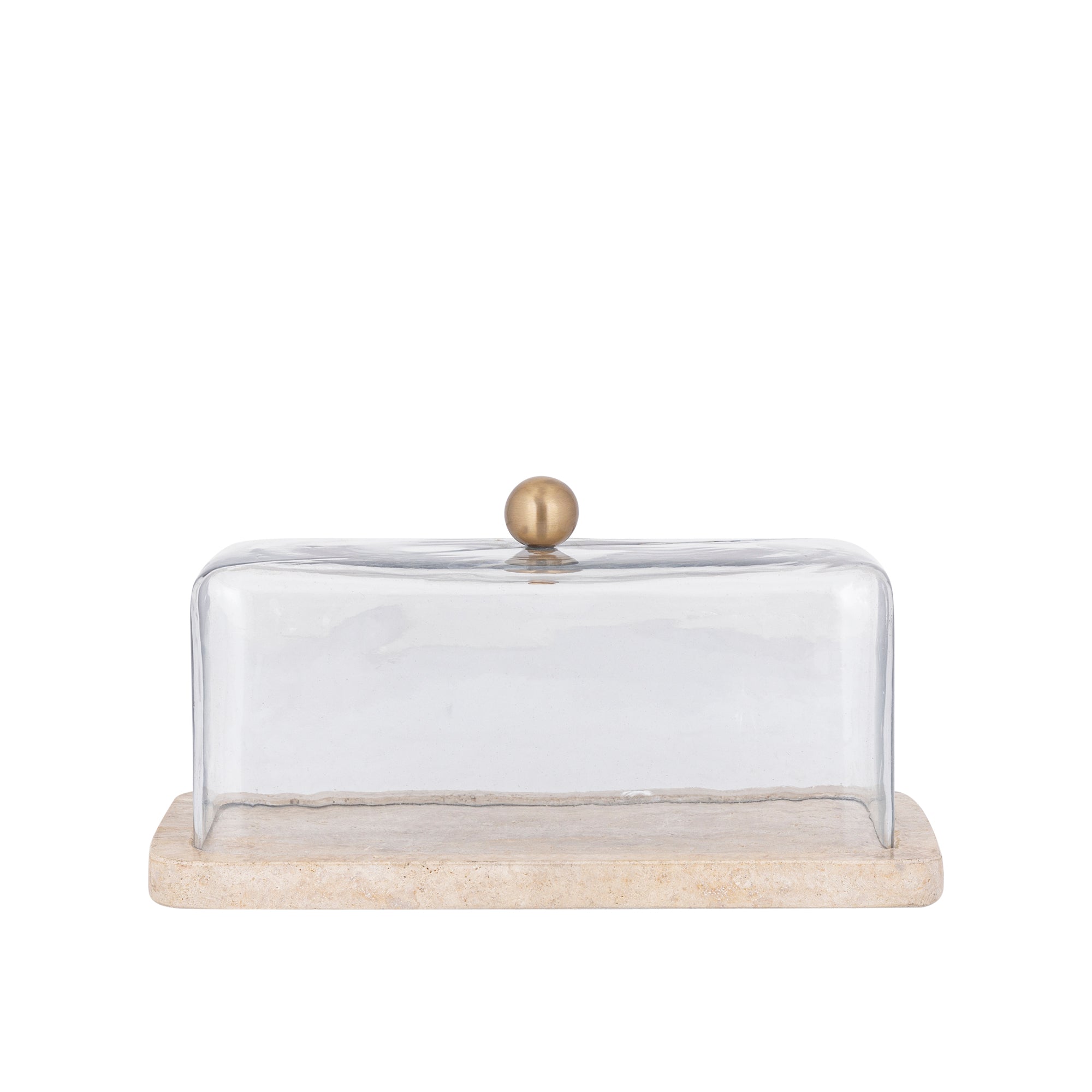 Lyron Natural travertine retangle glass bell