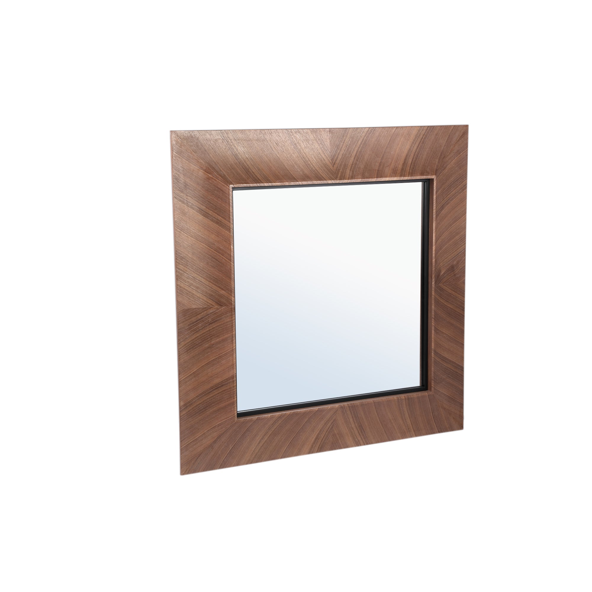 Gezzy Natural wood veneer mirror curl frame square