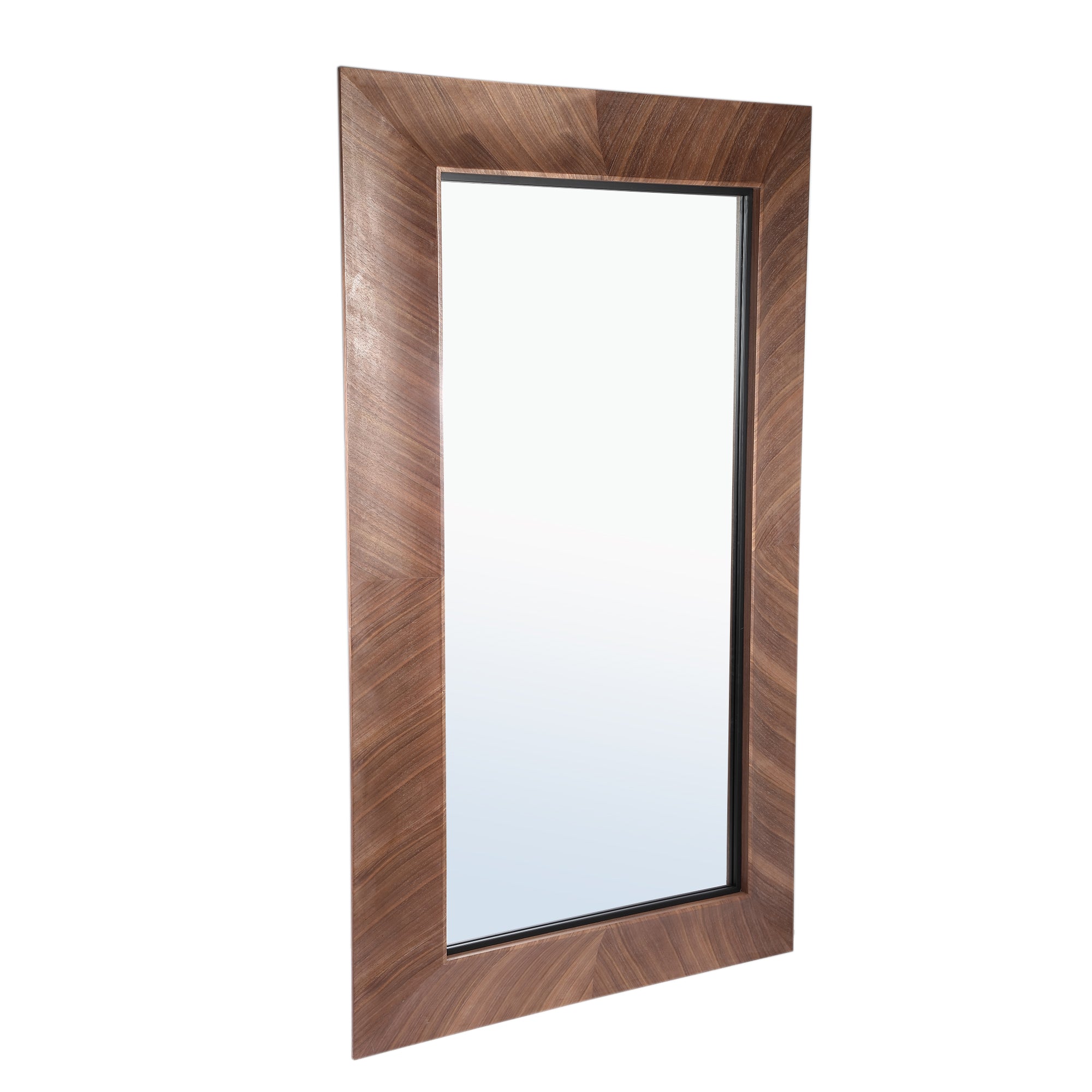 Gezzy Natural wood veneer mirror curl frame rect